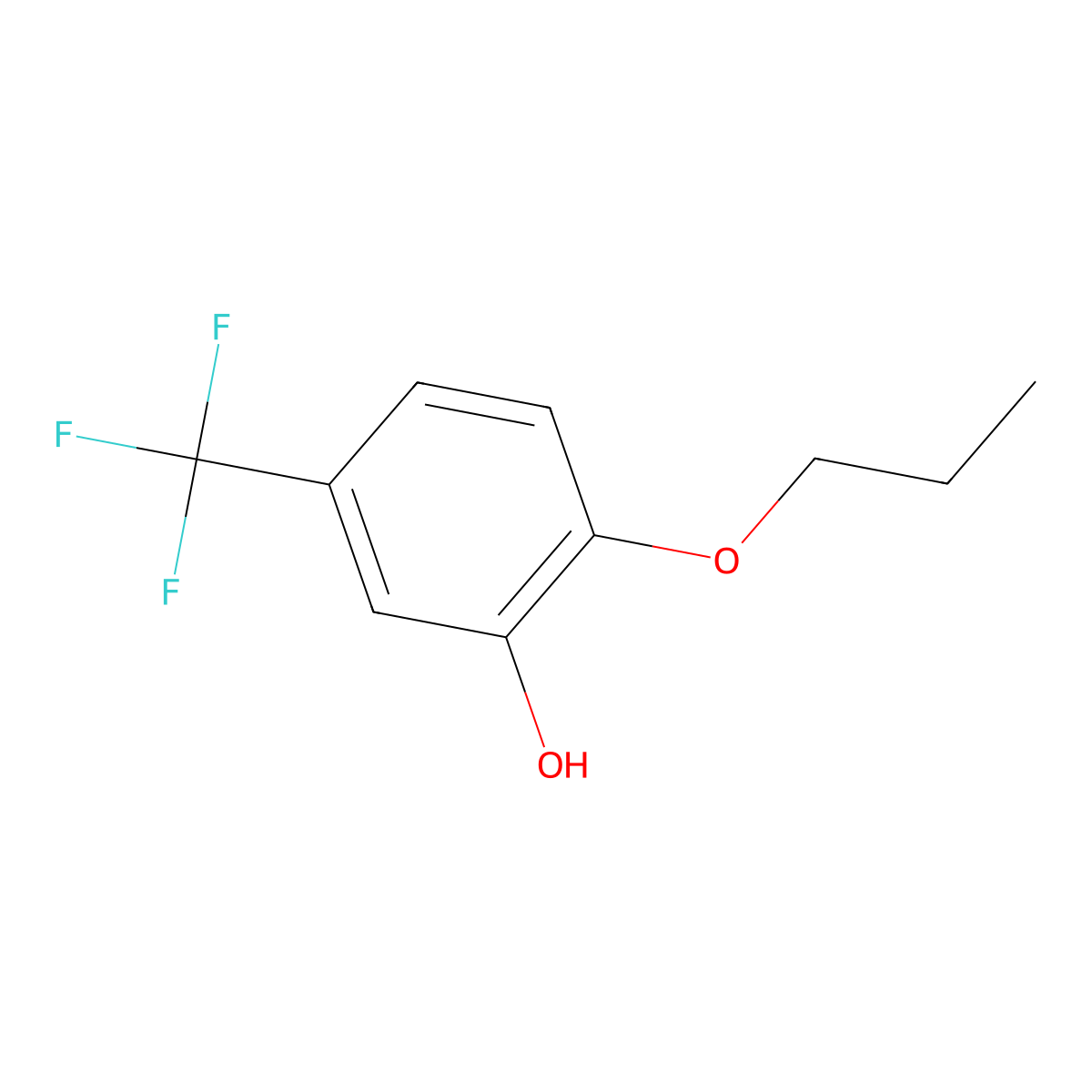 2-Propoxy-5-(trifluoromethyl)phenol molecular structure, CAS 1498595-43-9