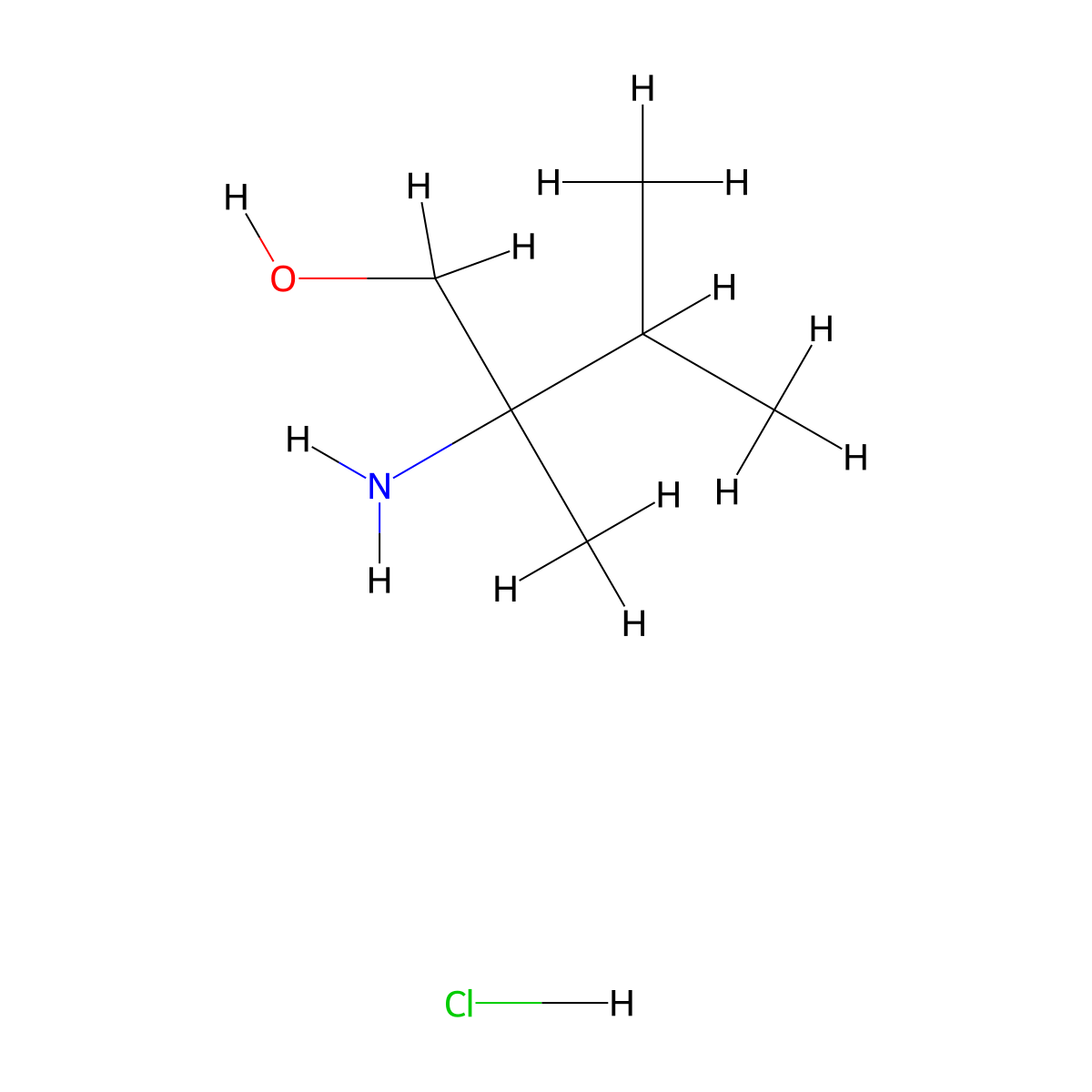 2-Amino-2,3-dimethylbutan-1-ol hydrochloride molecular structure, CAS 149861-16-5