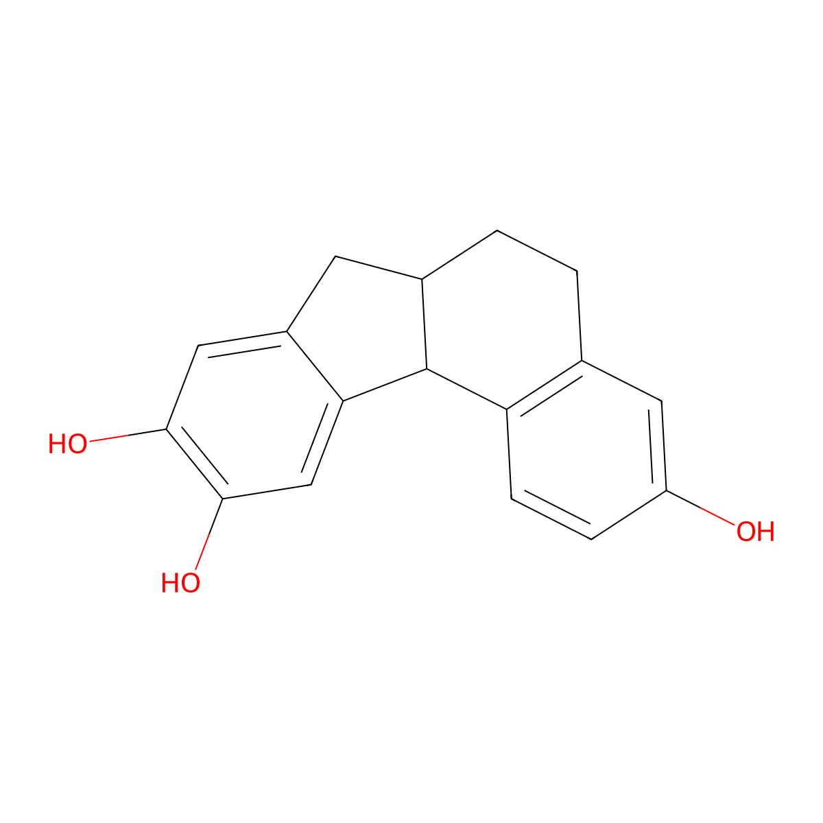 5,6,6a,11b-Tetrahydro-3,9,10-trihydroxybenzo(c)fluorene molecular structure, CAS 149861-96-1
