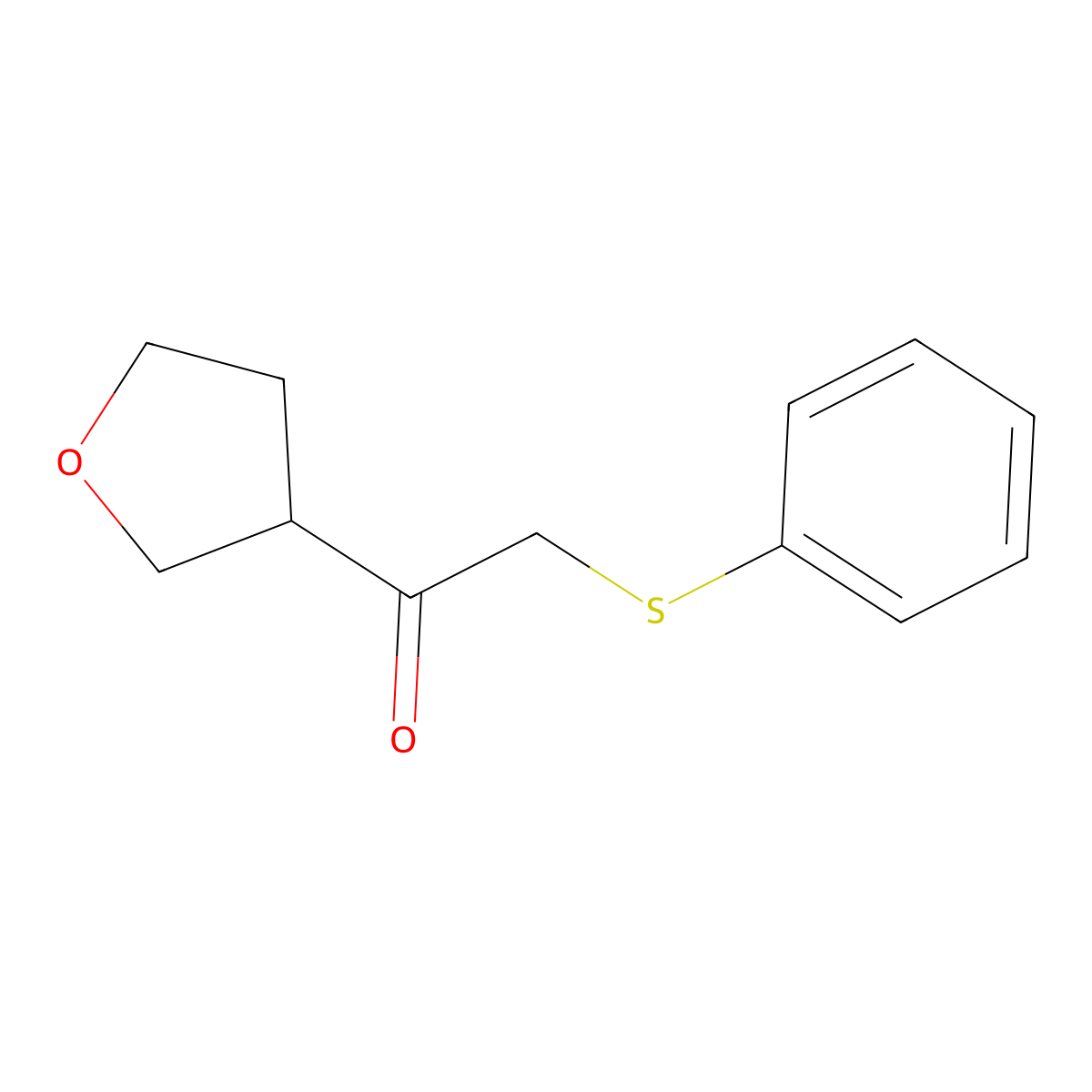 2-(Phenylthio)-1-(tetrahydrofuran-3-yl)ethan-1-one molecular structure, CAS 1498627-60-3
