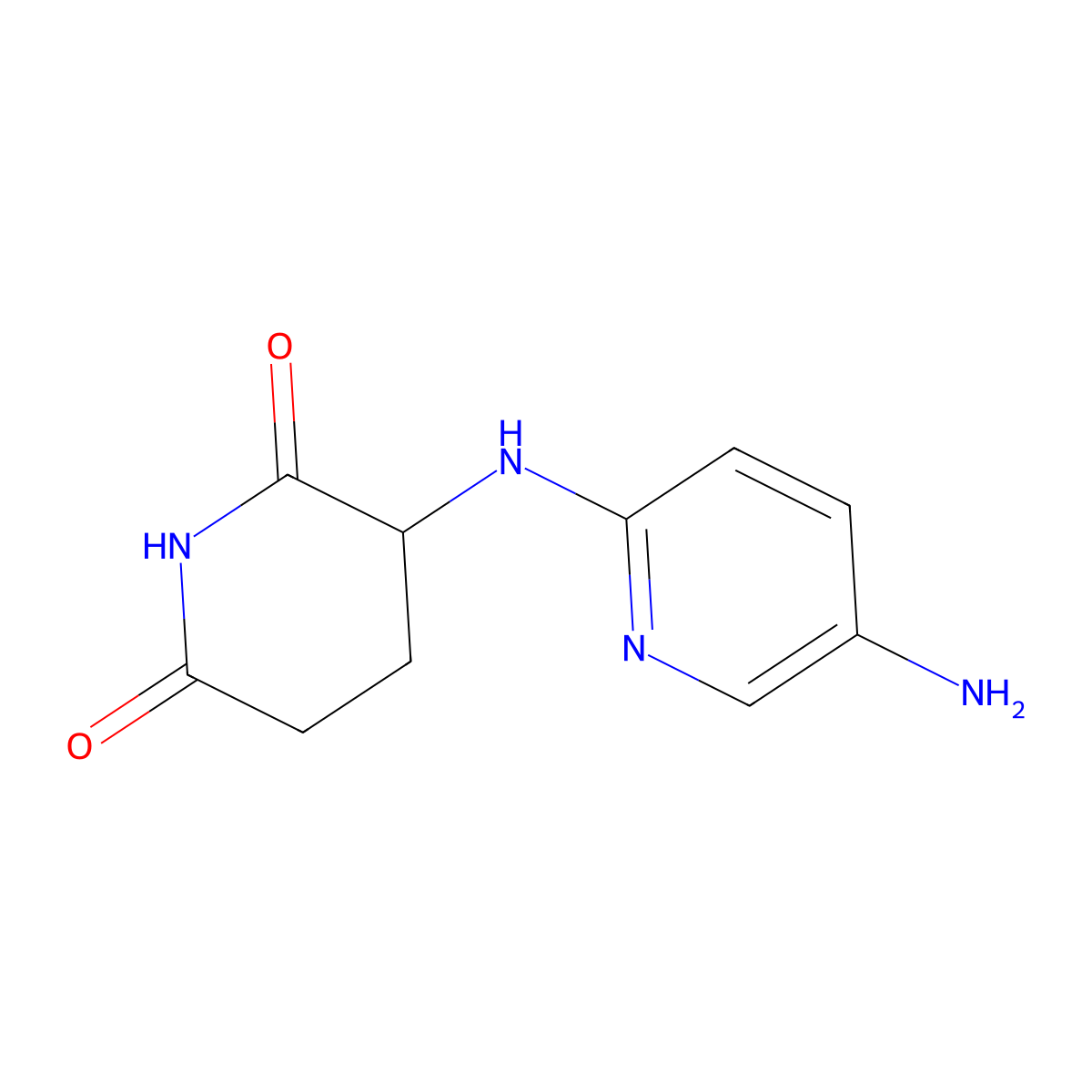 3-[(5-Aminopyridin-2-yl)amino]piperidine-2,6-dione molecular structure, CAS 1498634-16-4