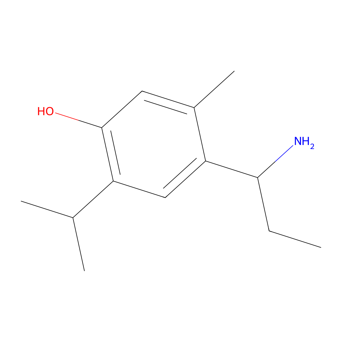 4-(1-Aminopropyl)-5-methyl-2-(propan-2-YL)phenol molecular structure, CAS 1498635-48-5