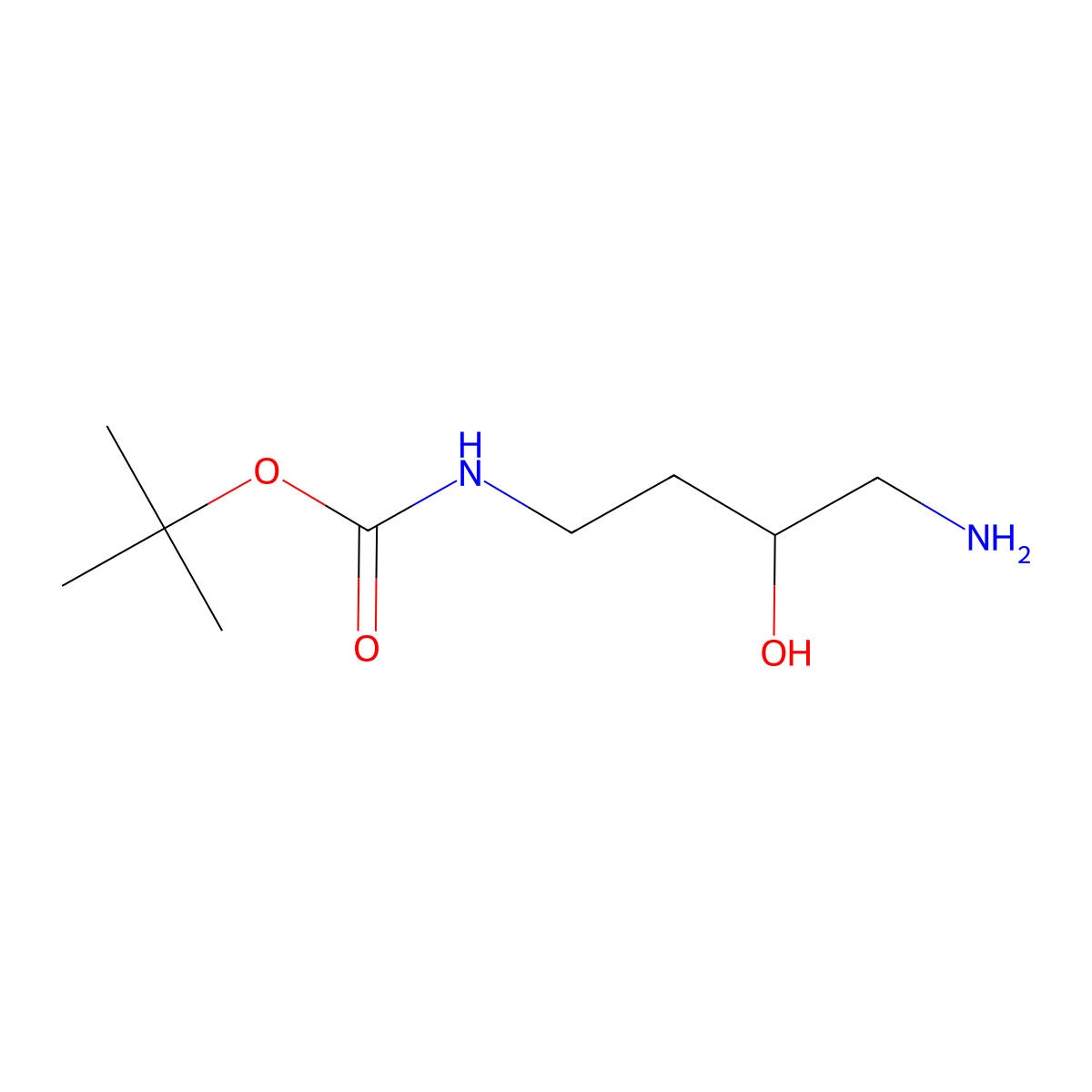 tert-butyl N-(4-amino-3-hydroxybutyl)carbamate molecular structure, CAS 1498637-39-0