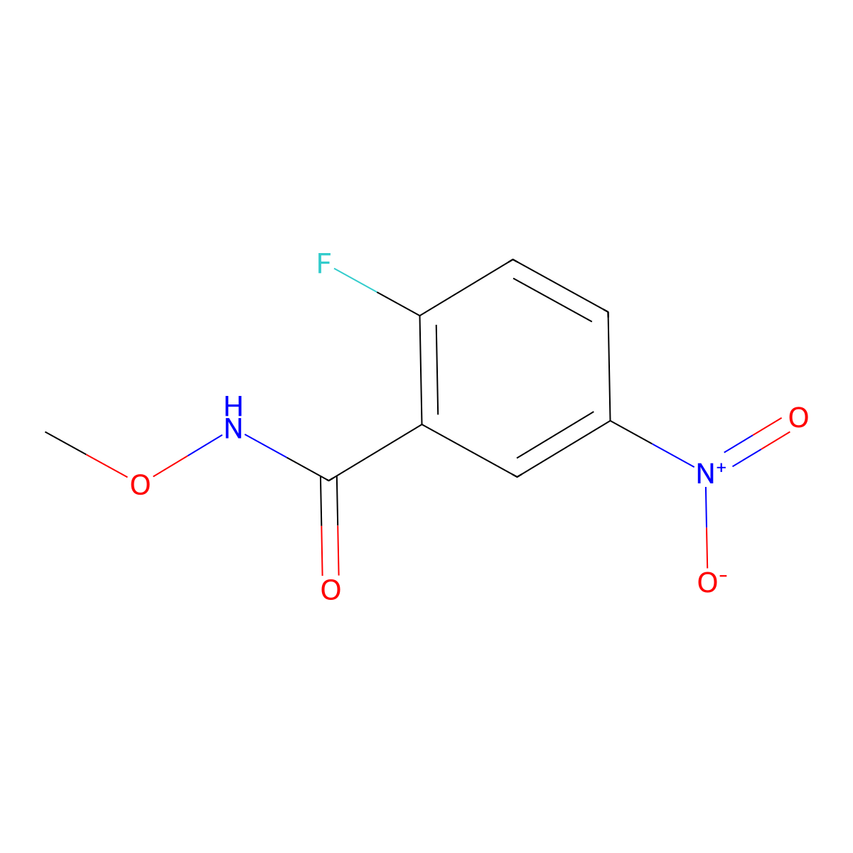 2-fluoro-N-methoxy-5-nitrobenzamide molecular structure, CAS 1498645-46-7