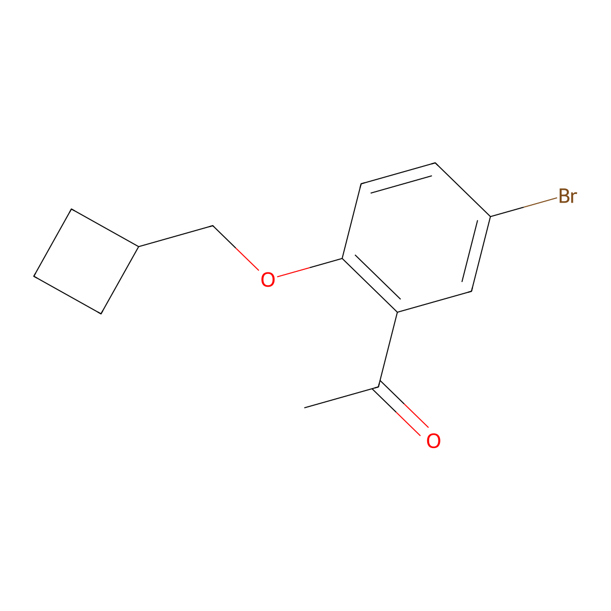 1-[5-Bromo-2-(cyclobutylmethoxy)phenyl]ethan-1-one molecular structure, CAS 1498645-60-5