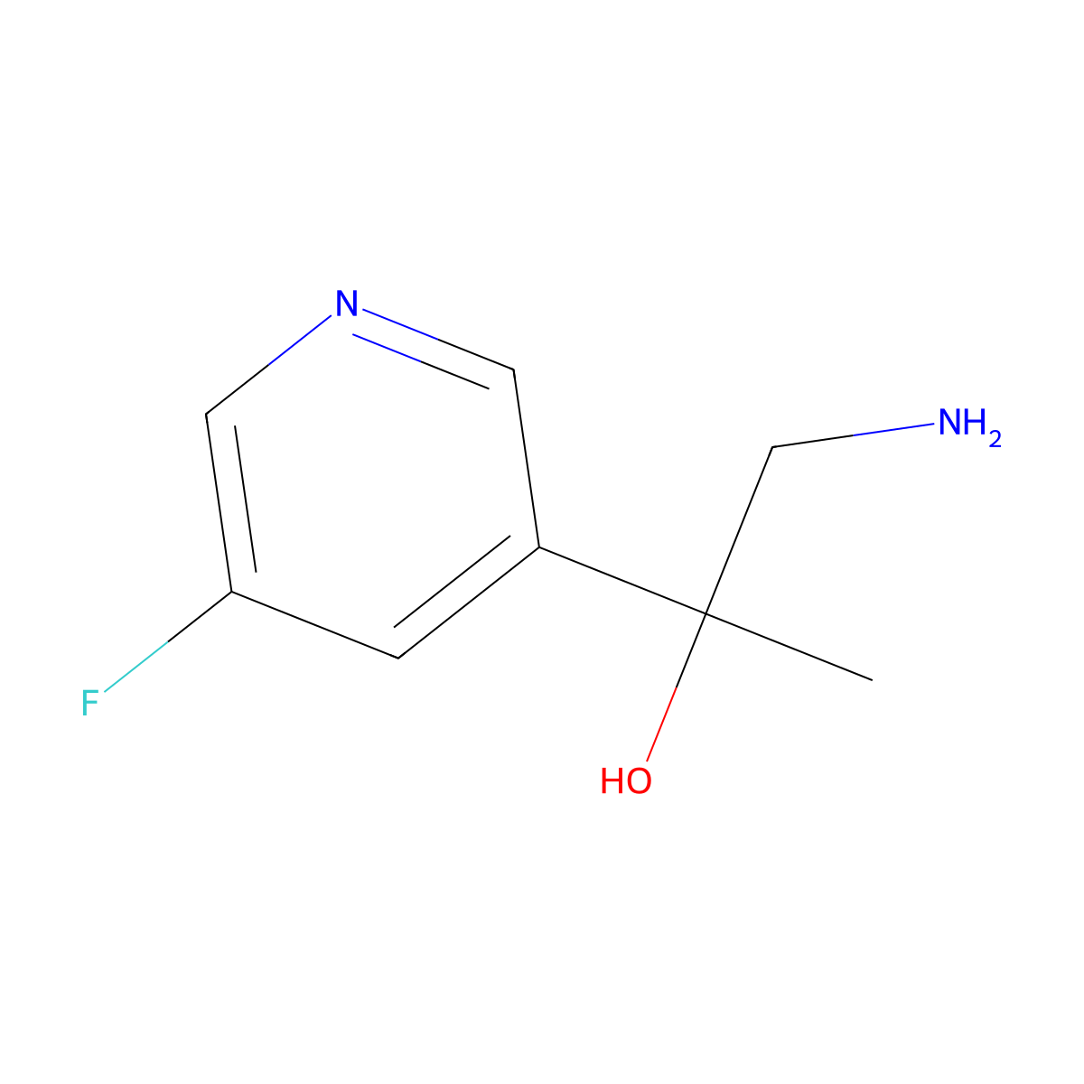 1-Amino-2-(5-fluoropyridin-3-yl)propan-2-ol molecular structure, CAS 1498670-92-0