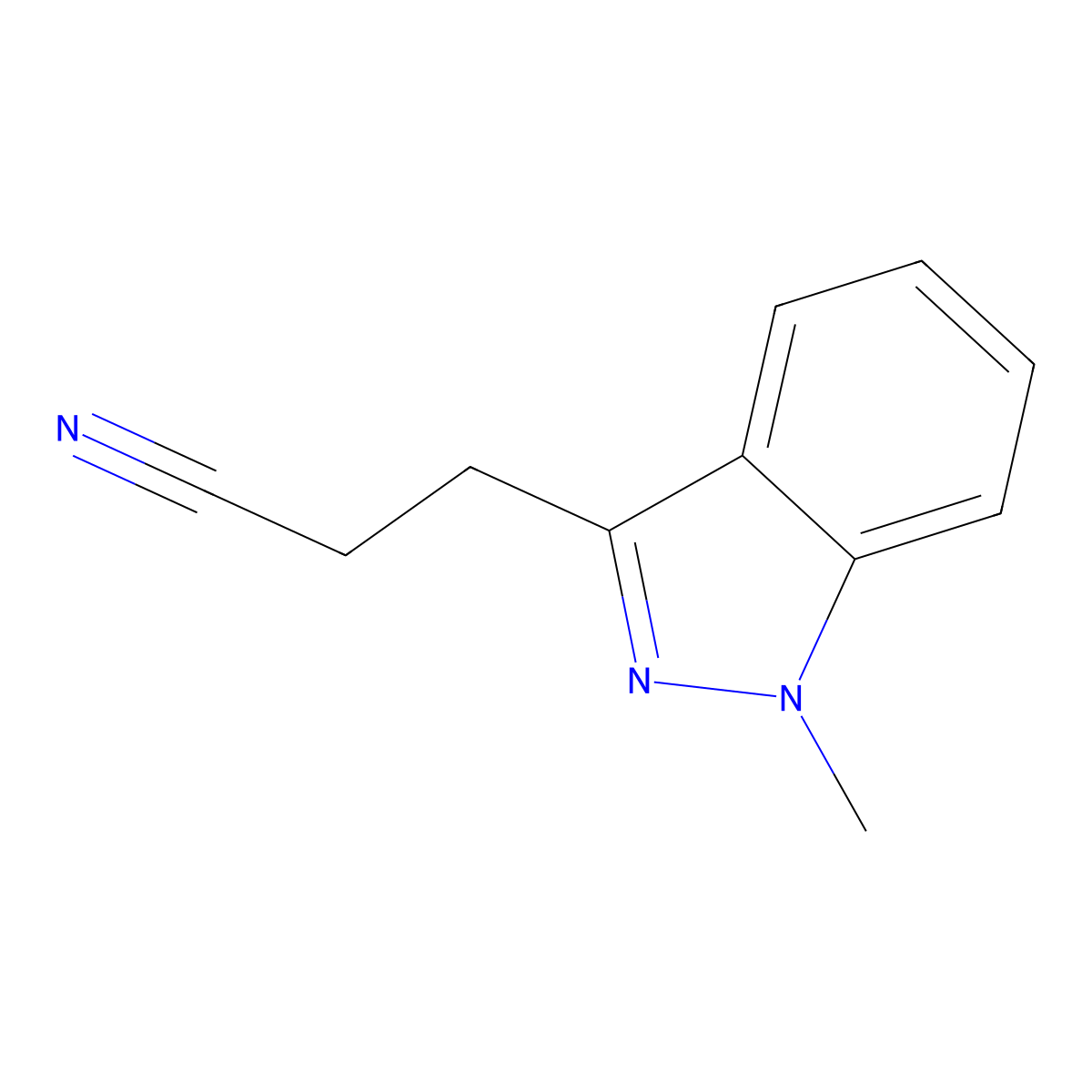3-(1-Methyl-1h-indazol-3-yl)propanenitrile molecular structure, CAS 1498678-06-0