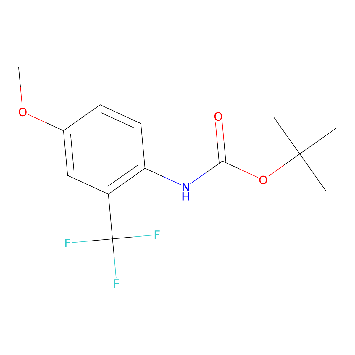tert-butyl N-[4-methoxy-2-(trifluoromethyl)phenyl]carbamate molecular structure, CAS 1498678-11-7