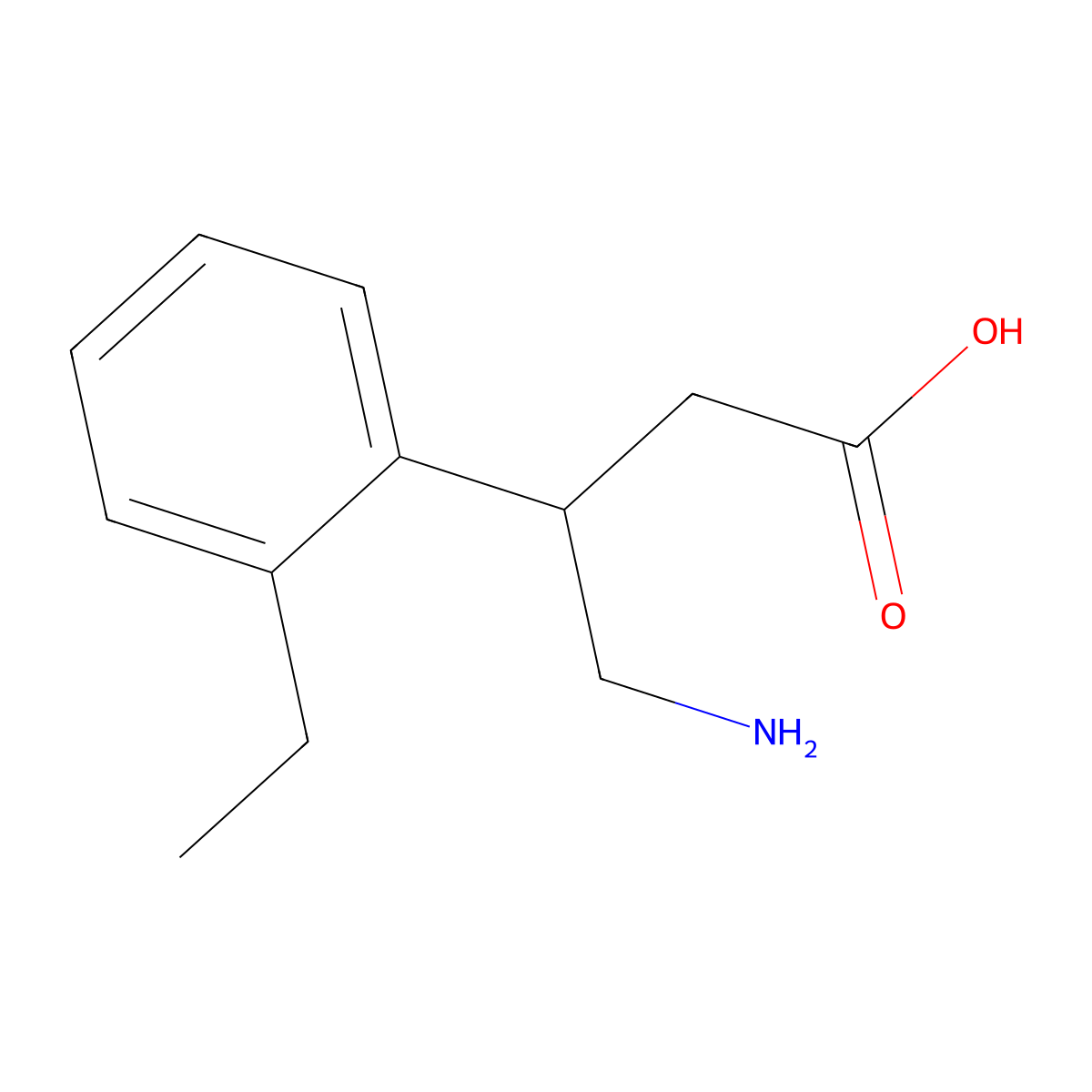 4-Amino-3-(2-ethylphenyl)butanoic acid molecular structure, CAS 1498679-12-1