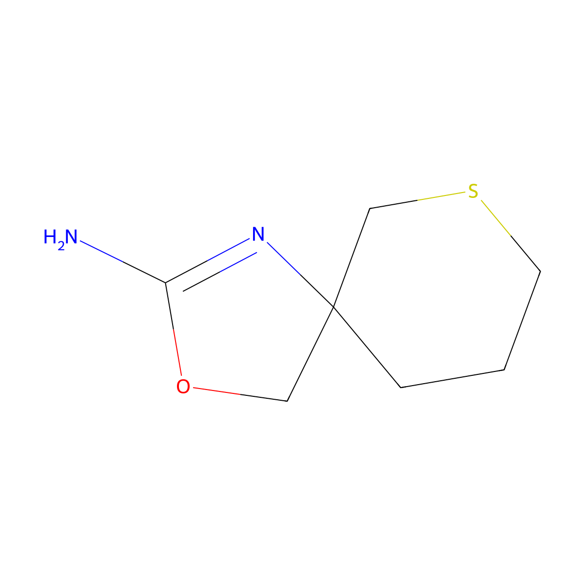 3-Oxa-7-thia-1-azaspiro[4.5]dec-1-en-2-amine molecular structure, CAS 1498711-64-0