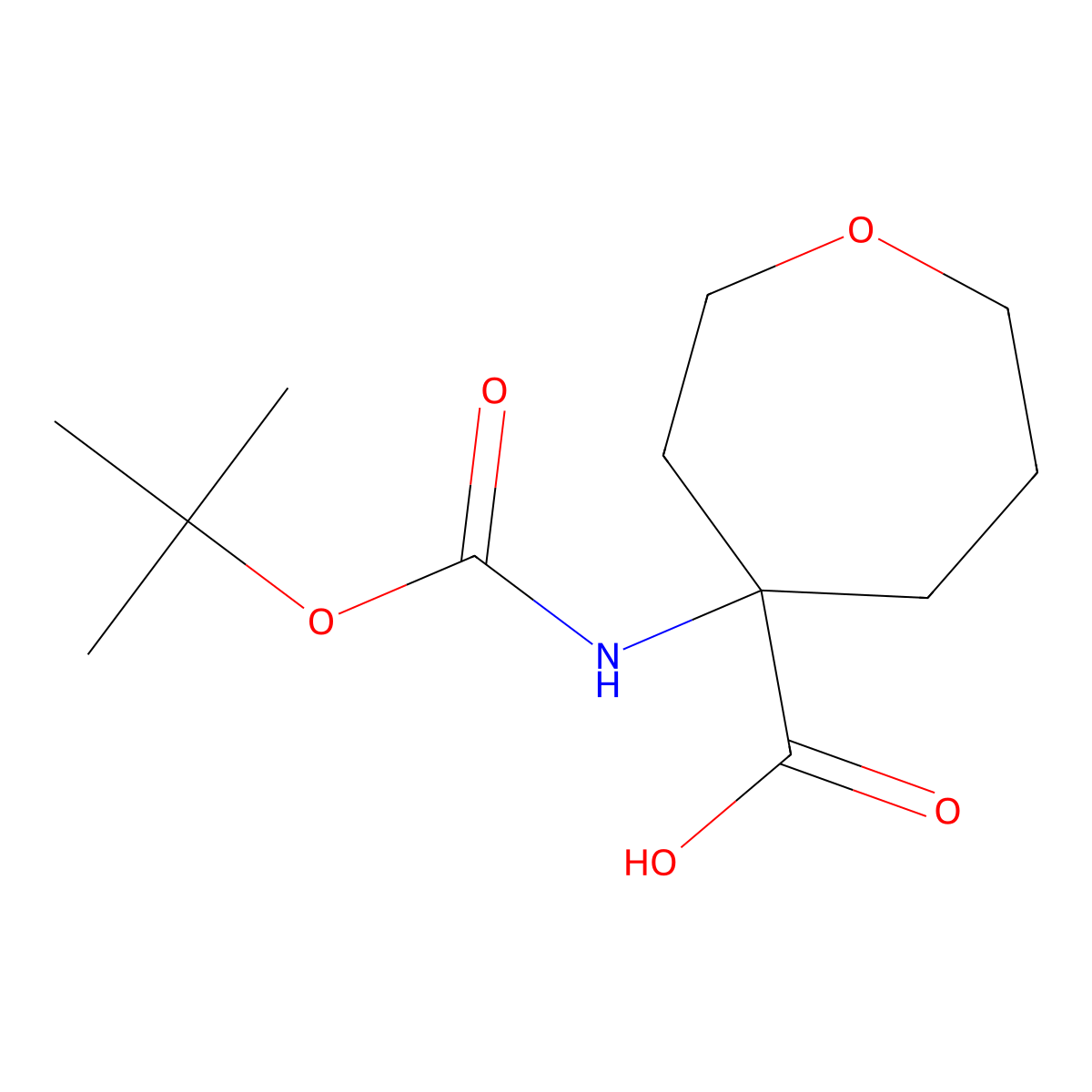 4-{[(Tert-butoxy)carbonyl]amino}oxepane-4-carboxylicacid molecular structure, CAS 1498717-02-4