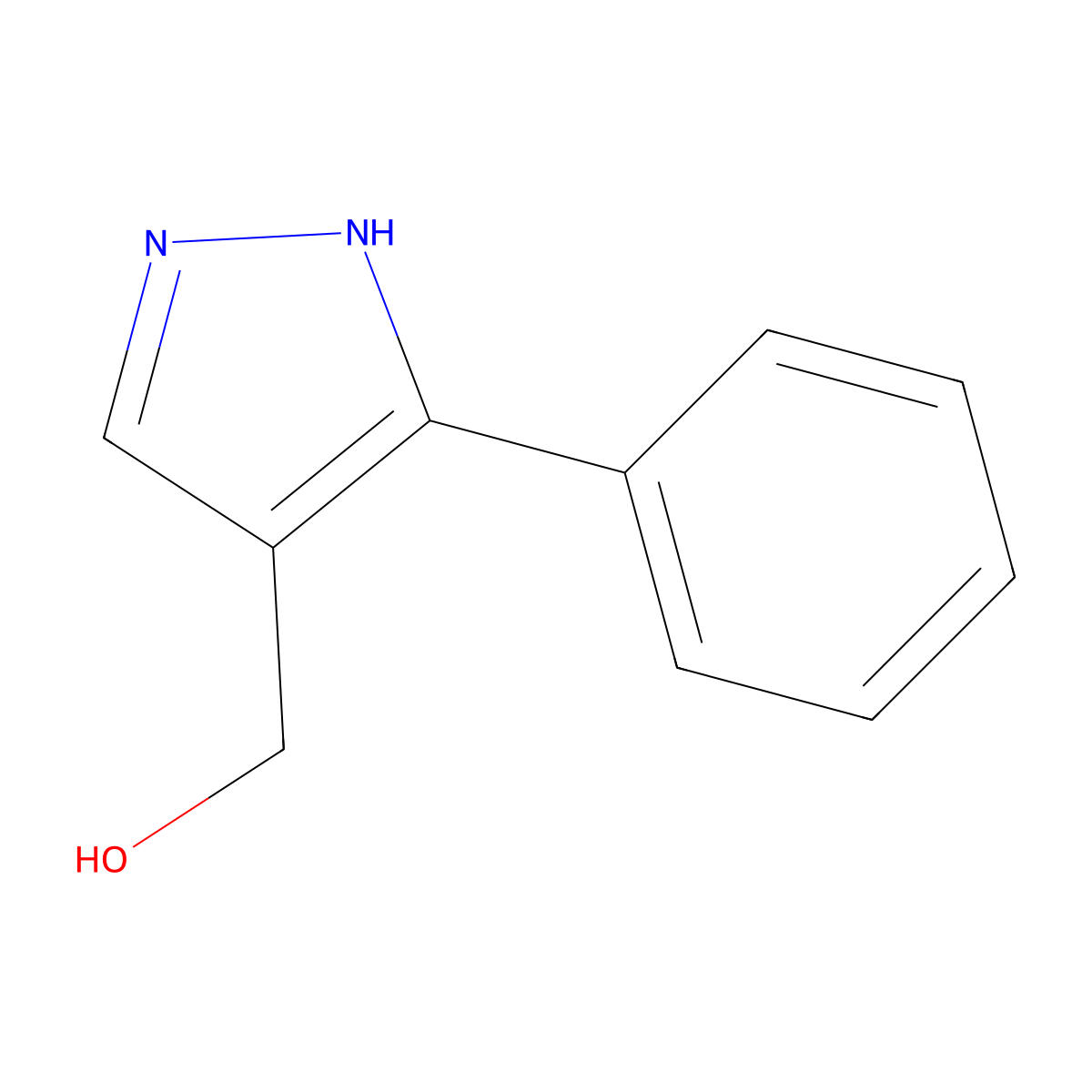(3-phenyl-1H-pyrazol-4-yl)methanol molecular structure, CAS 149872-98-0