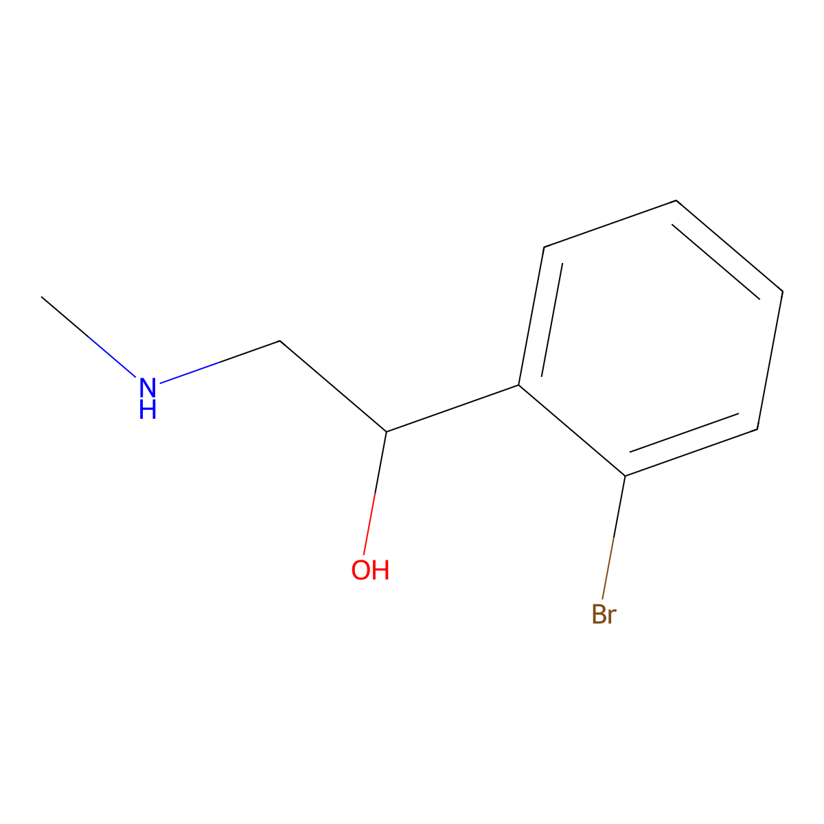 1-(2-Bromophenyl)-2-(methylamino)ethan-1-ol molecular structure, CAS 1498728-16-7