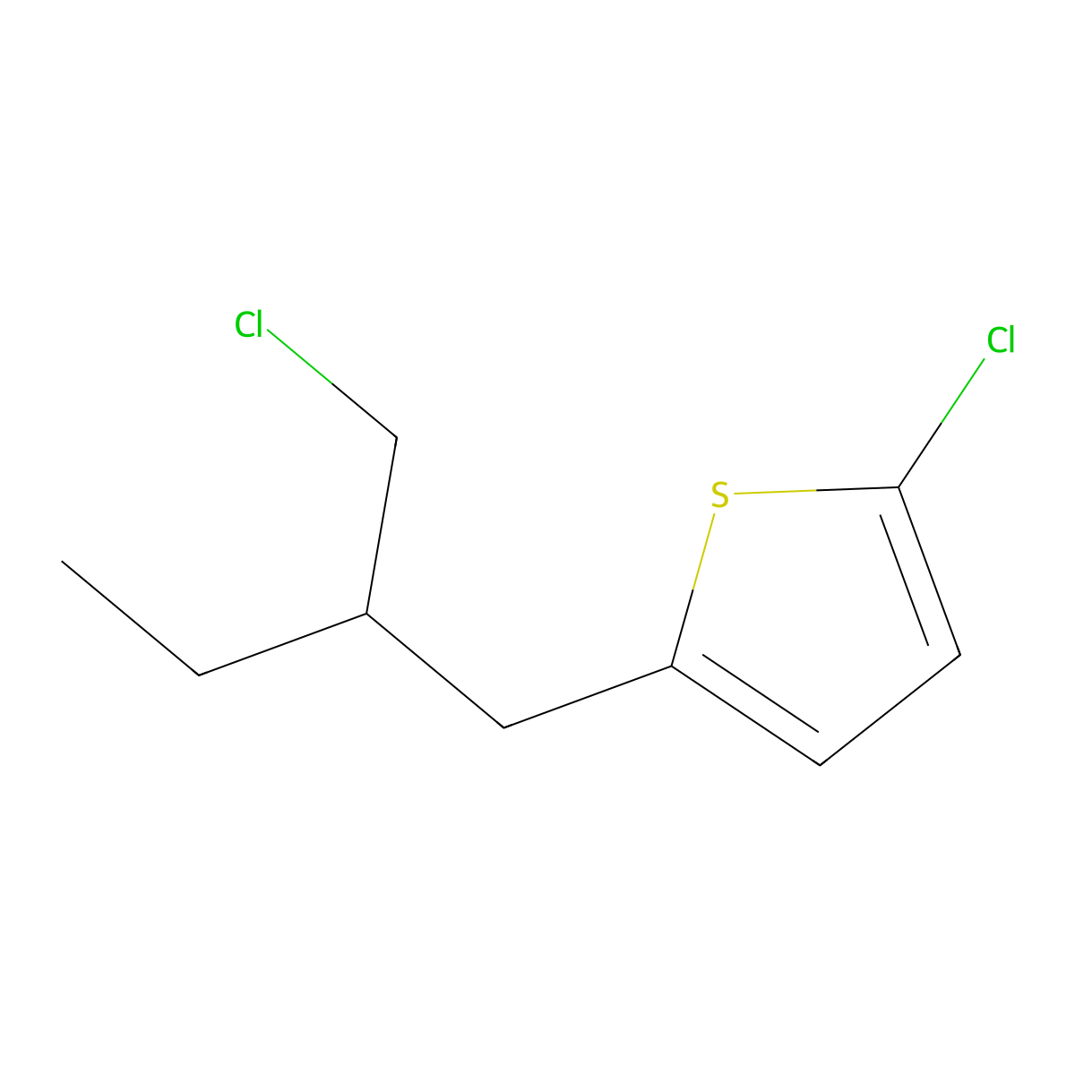 2-Chloro-5-(2-(chloromethyl)butyl)thiophene molecular structure, CAS 1498731-66-0