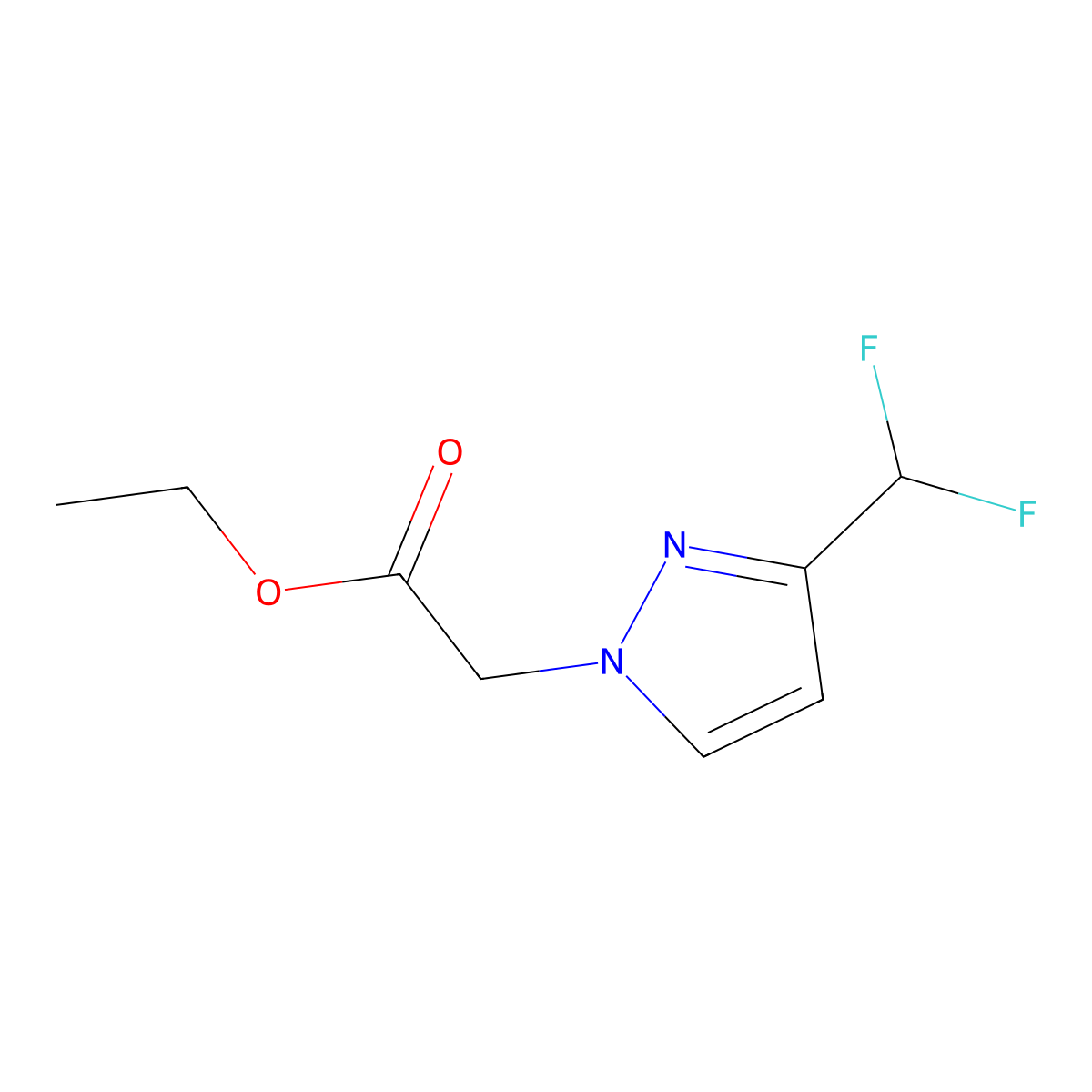 ethyl [3-(difluoromethyl)-1H-pyrazol-1-yl]acetate molecular structure, CAS 1498737-12-4