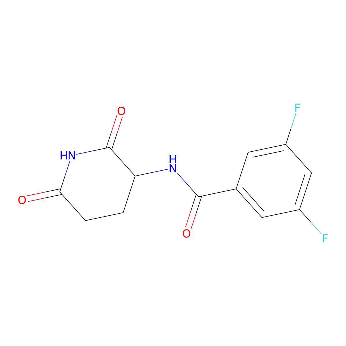 N-(2,6-dioxopiperidin-3-yl)-3,5-difluorobenzamide molecular structure, CAS 1498738-66-1