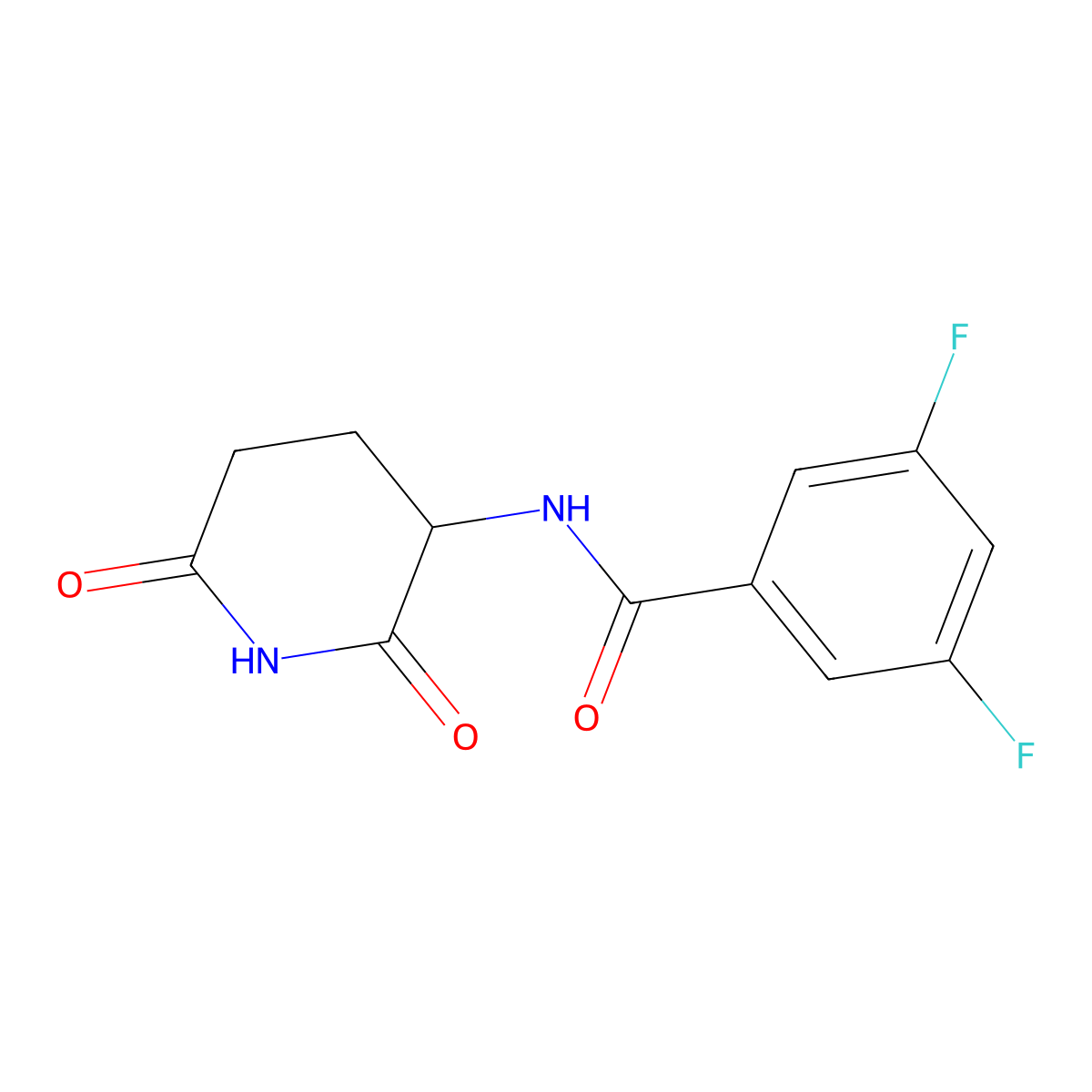 N-(2,6-dioxopiperidin-3-yl)-3,5-difluorobenzamide molecular structure, CAS 1498738-66-1