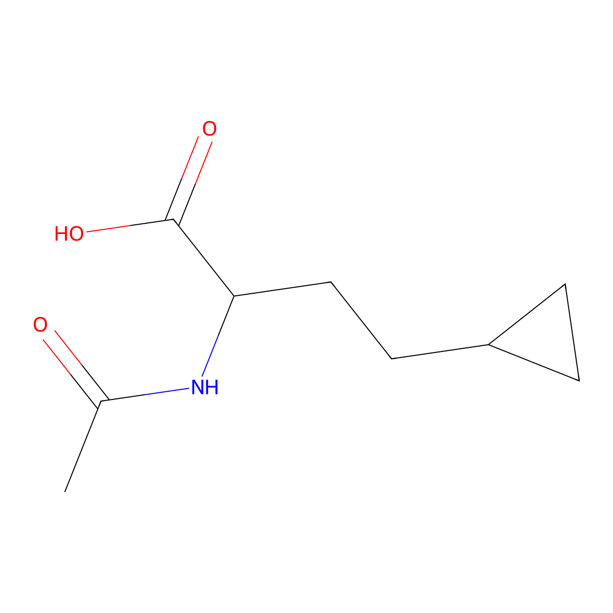 2-Acetamido-4-cyclopropylbutanoic acid molecular structure, CAS 1498739-82-4