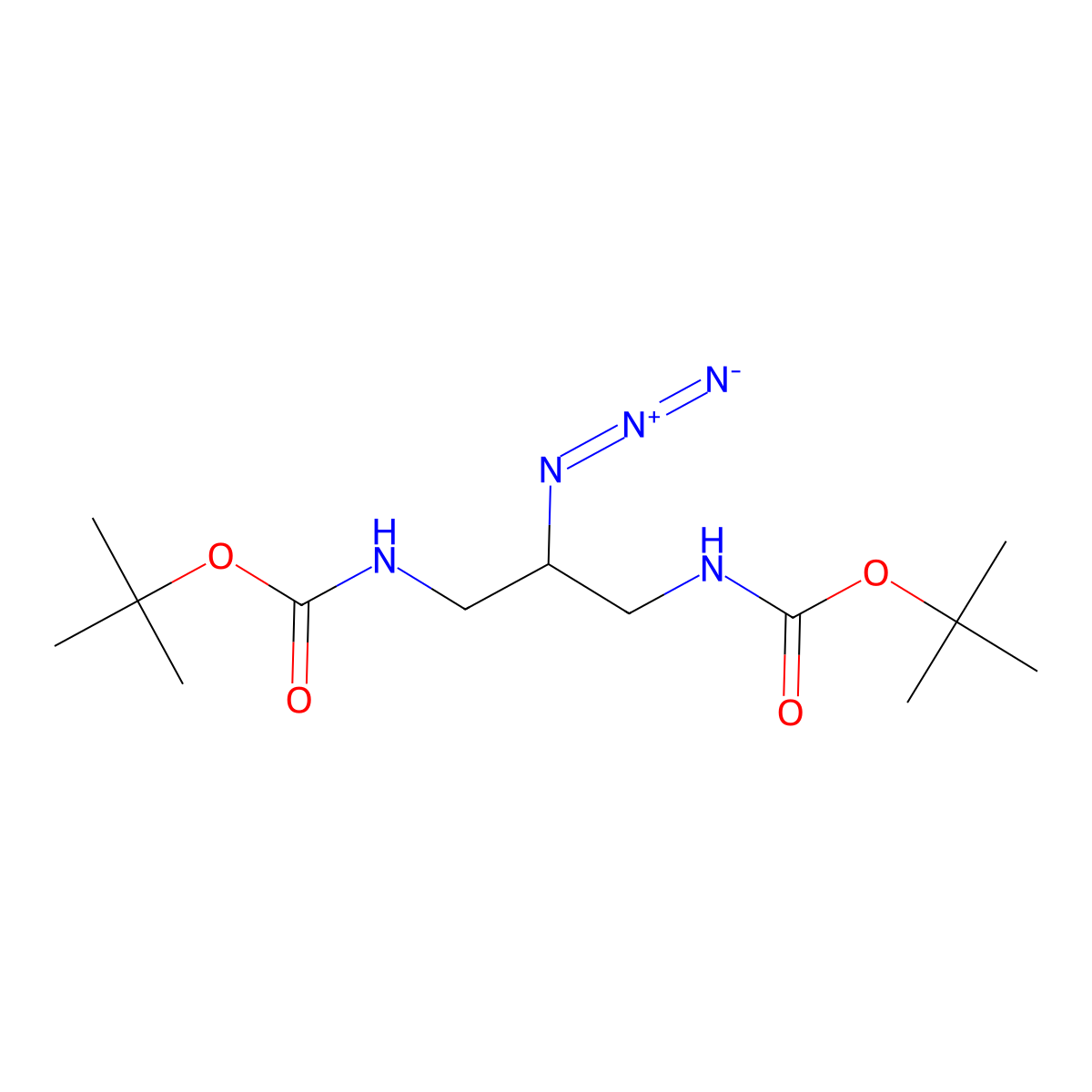 Tert-butyl n-(2-azido-3-{[(tert-butoxy)carbonyl]amino}propyl)carbamate molecular structure, CAS 149876-85-7
