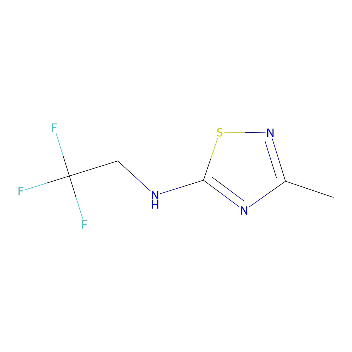 3-methyl-N-(2,2,2-trifluoroethyl)-1,2,4-thiadiazol-5-amine molecular structure, CAS 1498760-66-9