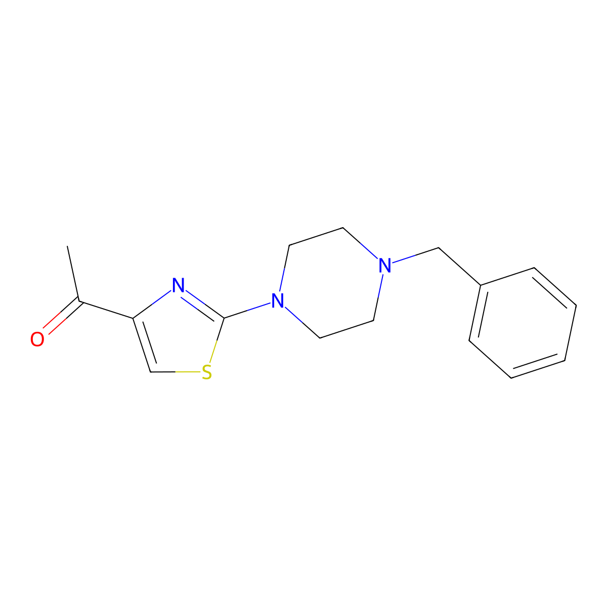 1-[2-(4-Benzylpiperazin-1-yl)-1,3-thiazol-4-yl]ethan-1-one molecular structure, CAS 1498775-23-7