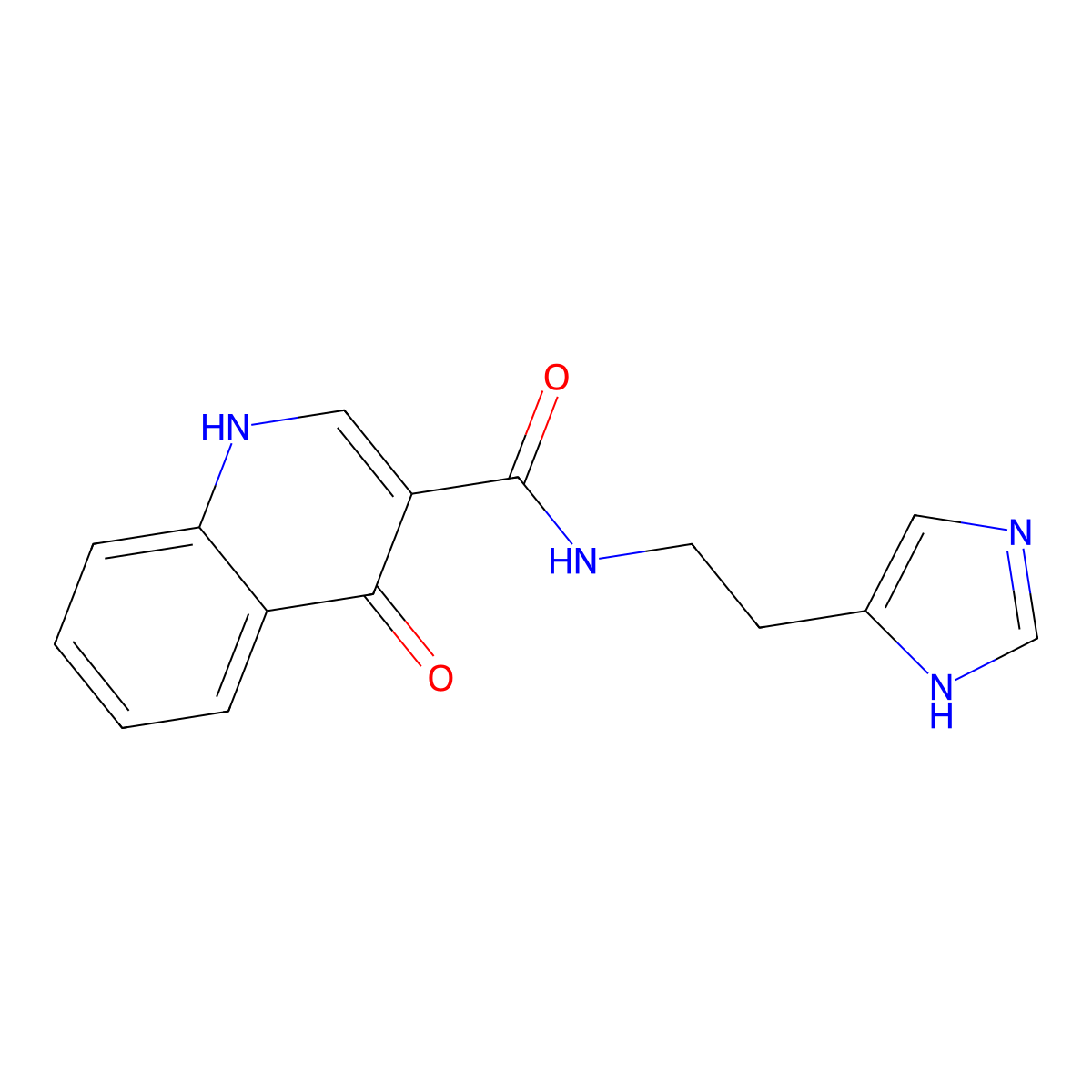 4-hydroxy-N-[2-(1H-imidazol-4-yl)ethyl]quinoline-3-carboxamide molecular structure, CAS 1498785-06-0