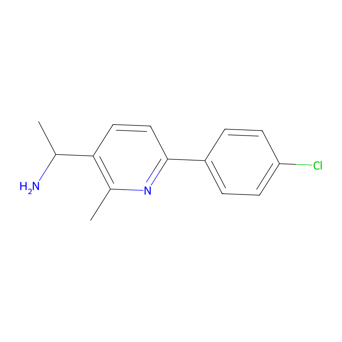 1-(6-(4-Chlorophenyl)-2-methylpyridin-3-yl)ethanamine molecular structure, CAS 1498788-76-3