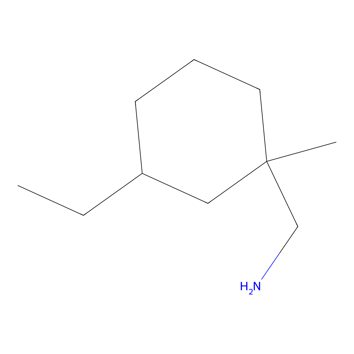 (3-Ethyl-1-methylcyclohexyl)methanamine molecular structure, CAS 1498788-81-0