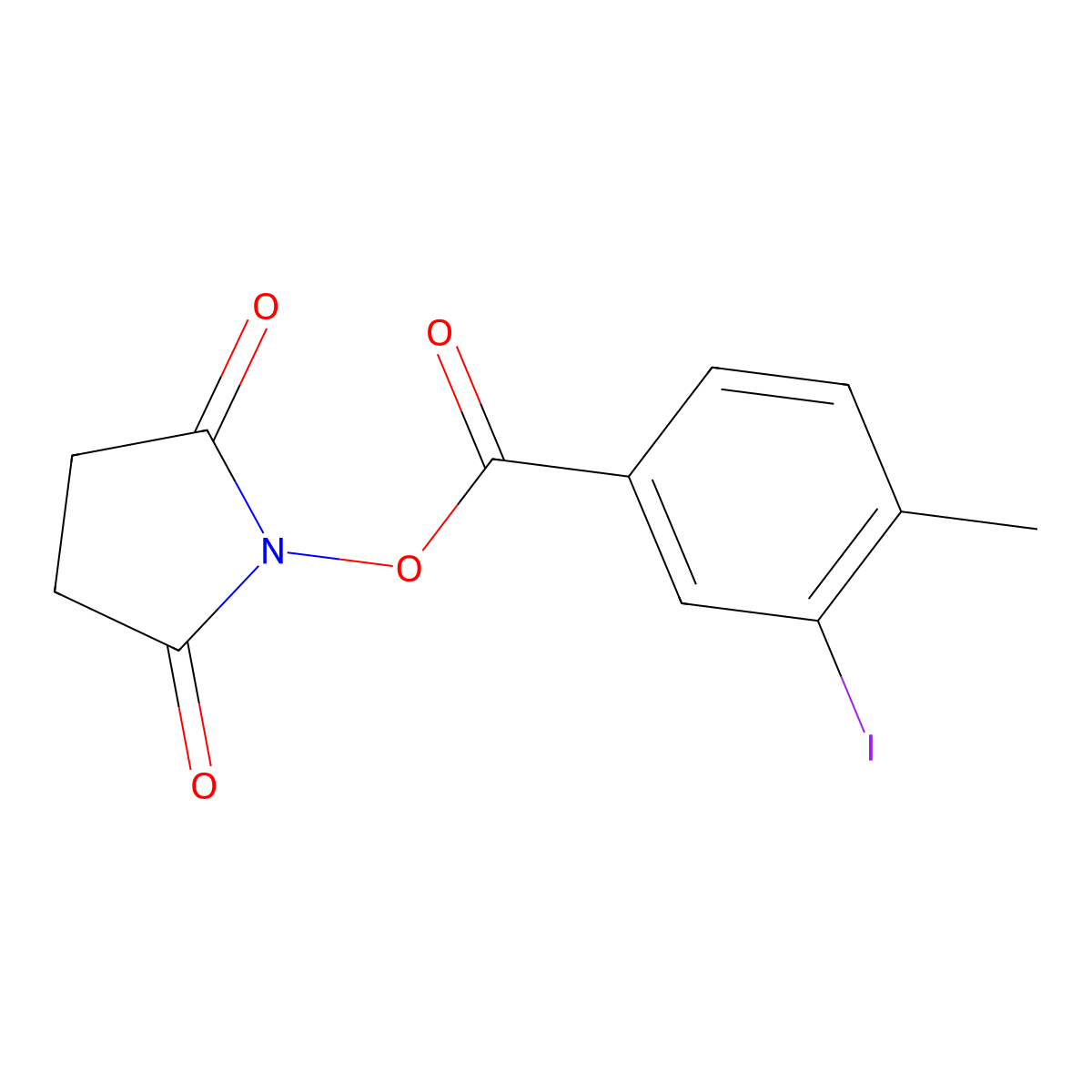 N-Succinimidyl 4-methyl-3-iodobenzoate molecular structure, CAS 149879-60-7