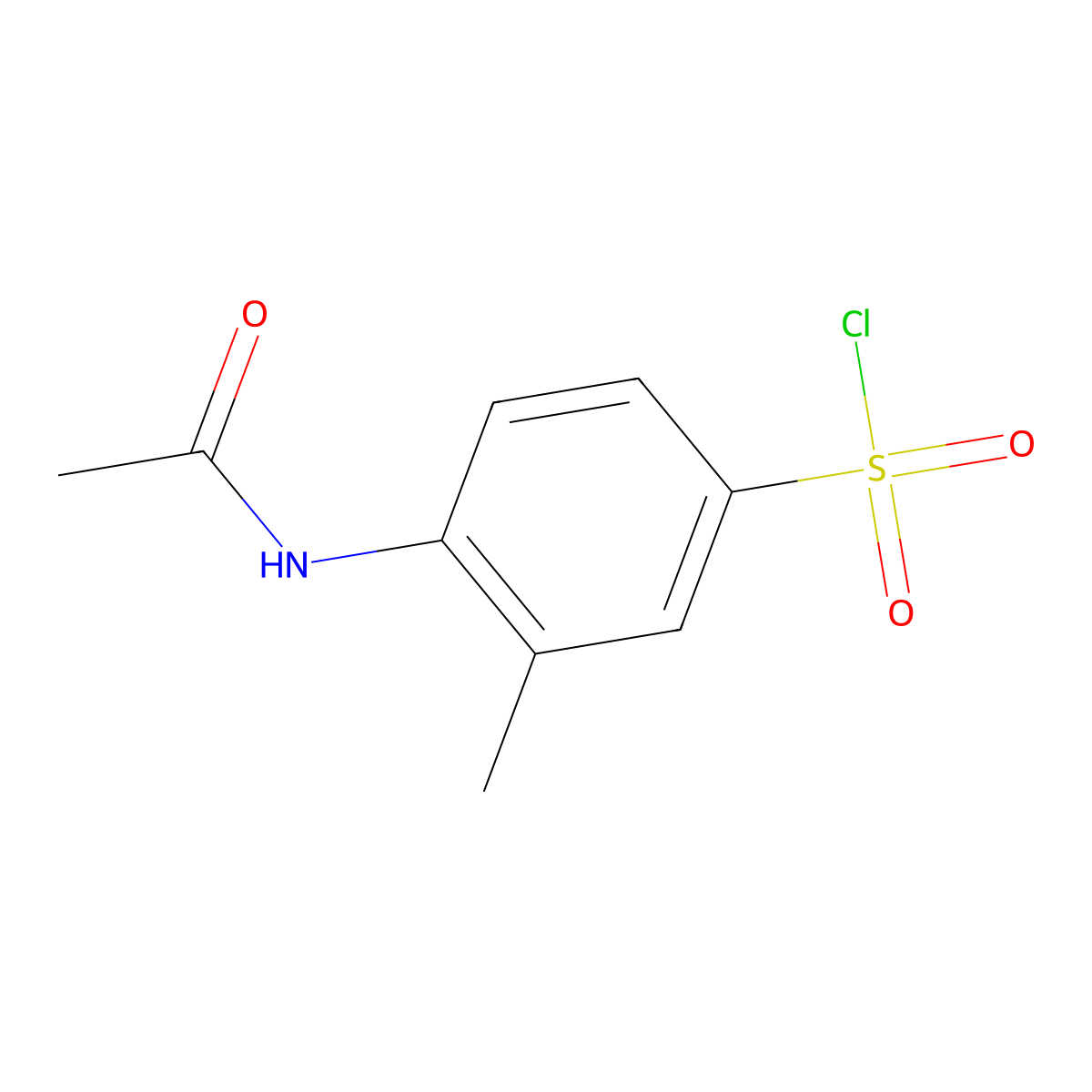 4-Acetamido-3-methylbenzene-1-sulfonyl chloride molecular structure, CAS 14988-21-7