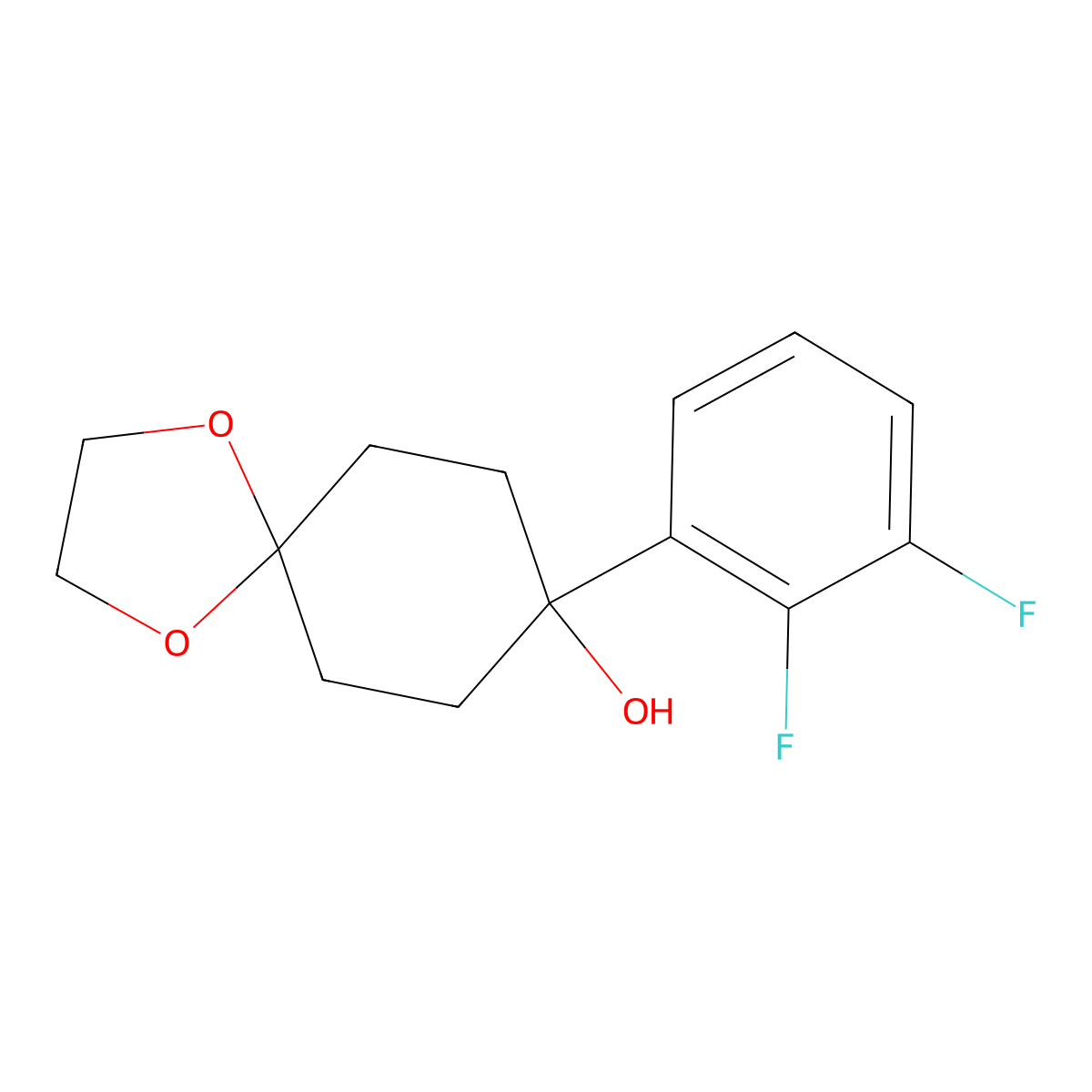 8-(2,3-Difluorophenyl)-1,4-dioxaspiro[4.5]decan-8-ol molecular structure, CAS 1498819-62-7