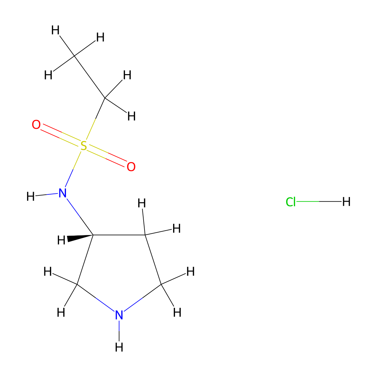 (R)-N-(pyrrolidin-3-yl)ethanesulfonamide hydrochloride molecular structure, CAS 1498852-01-9