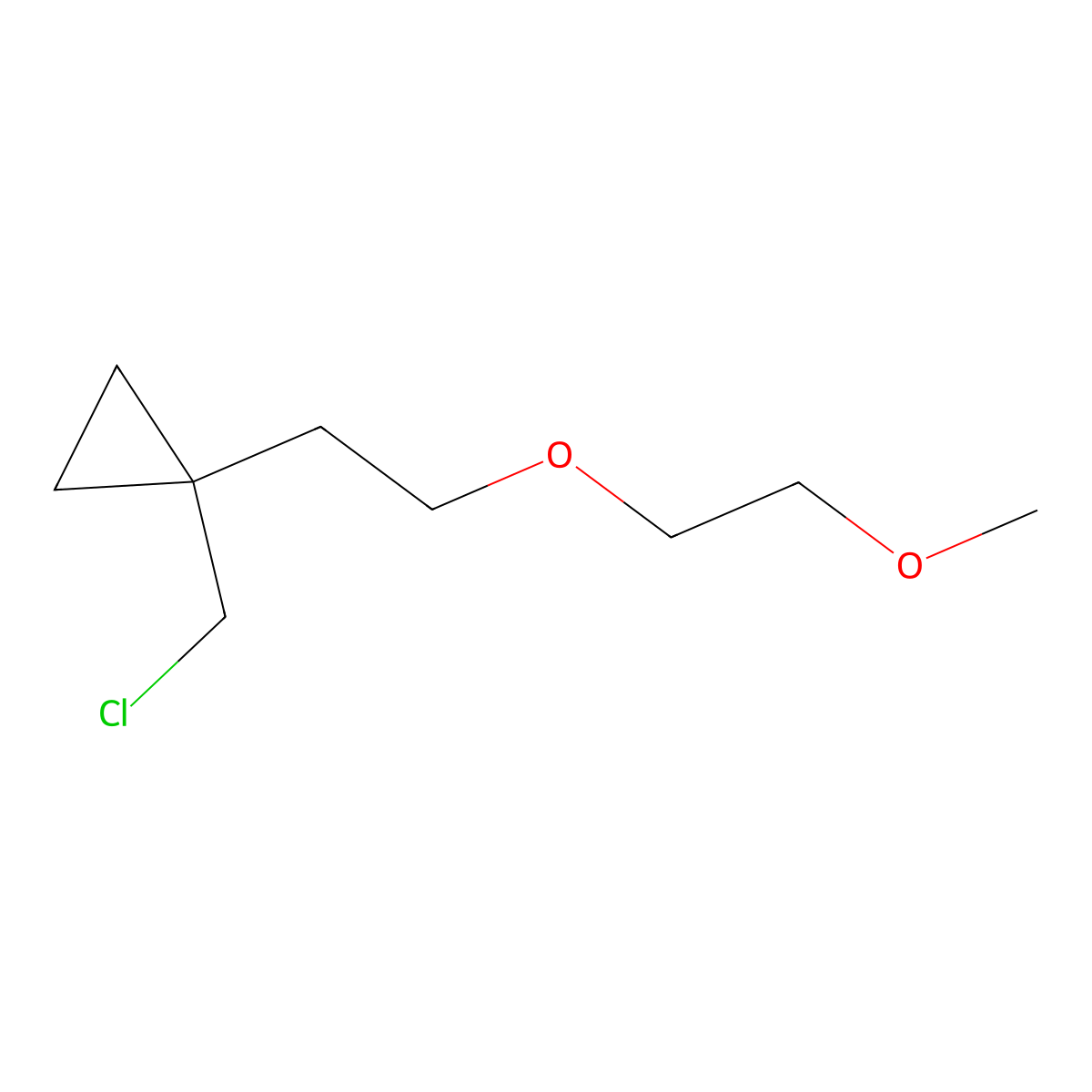 1-(Chloromethyl)-1-[2-(2-methoxyethoxy)ethyl]cyclopropane molecular structure, CAS 1498858-25-5
