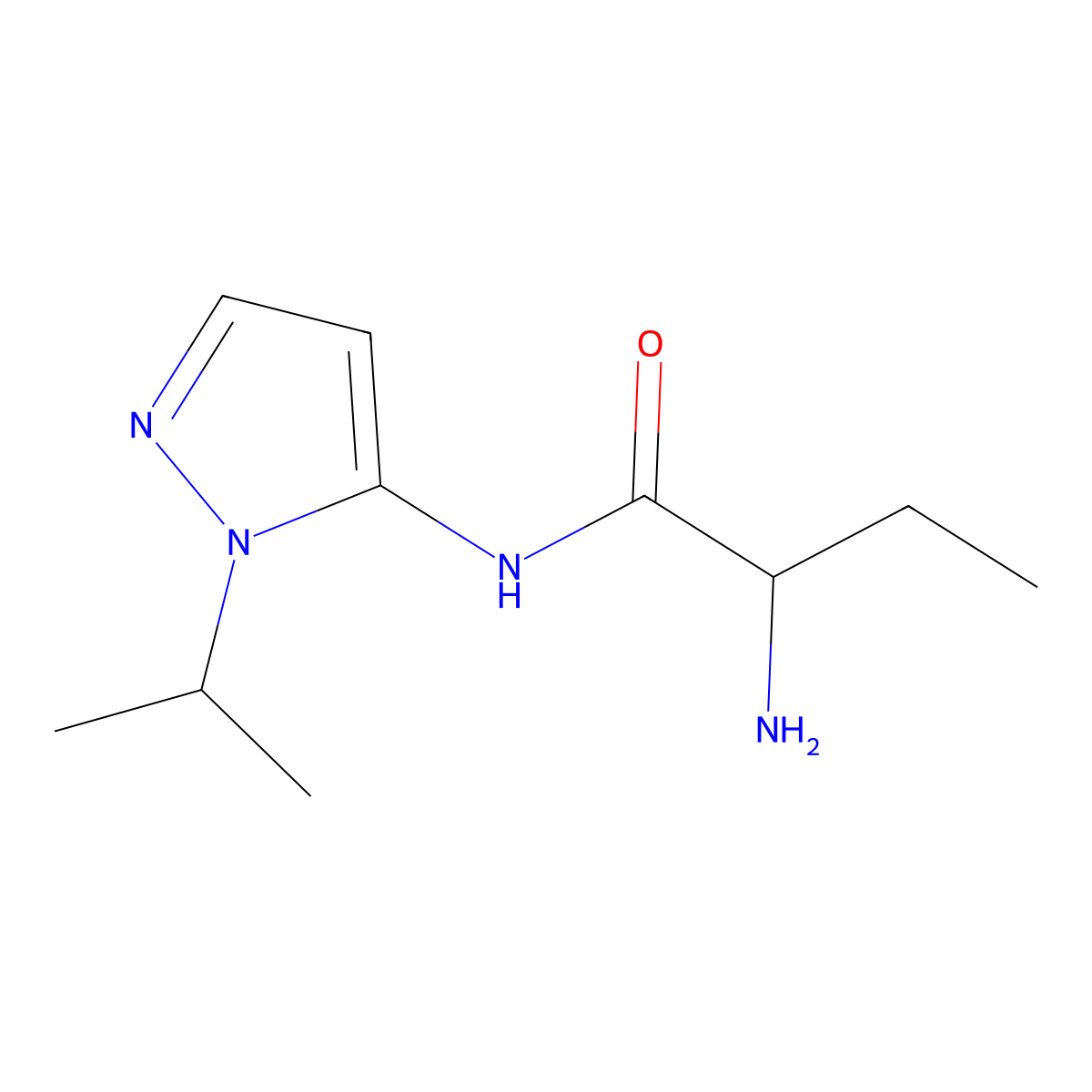 2-Amino-N-[1-(propan-2-yl)-1H-pyrazol-5-yl]butanamide molecular structure, CAS 1498867-84-7