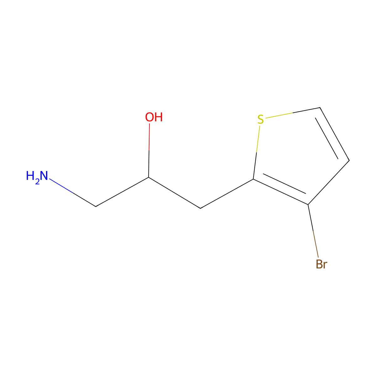 1-Amino-3-(3-bromothiophen-2-yl)propan-2-ol molecular structure, CAS 1498871-35-4