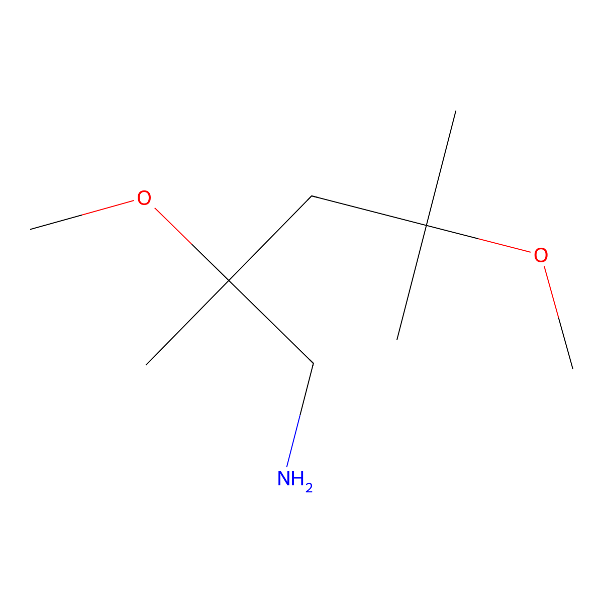 2,4-Dimethoxy-2,4-dimethylpentan-1-amine molecular structure, CAS 1498885-58-7