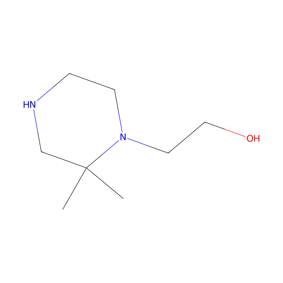 2-(2,2-Dimethylpiperazin-1-yl)ethan-1-ol molecular structure, CAS 1498903-35-7