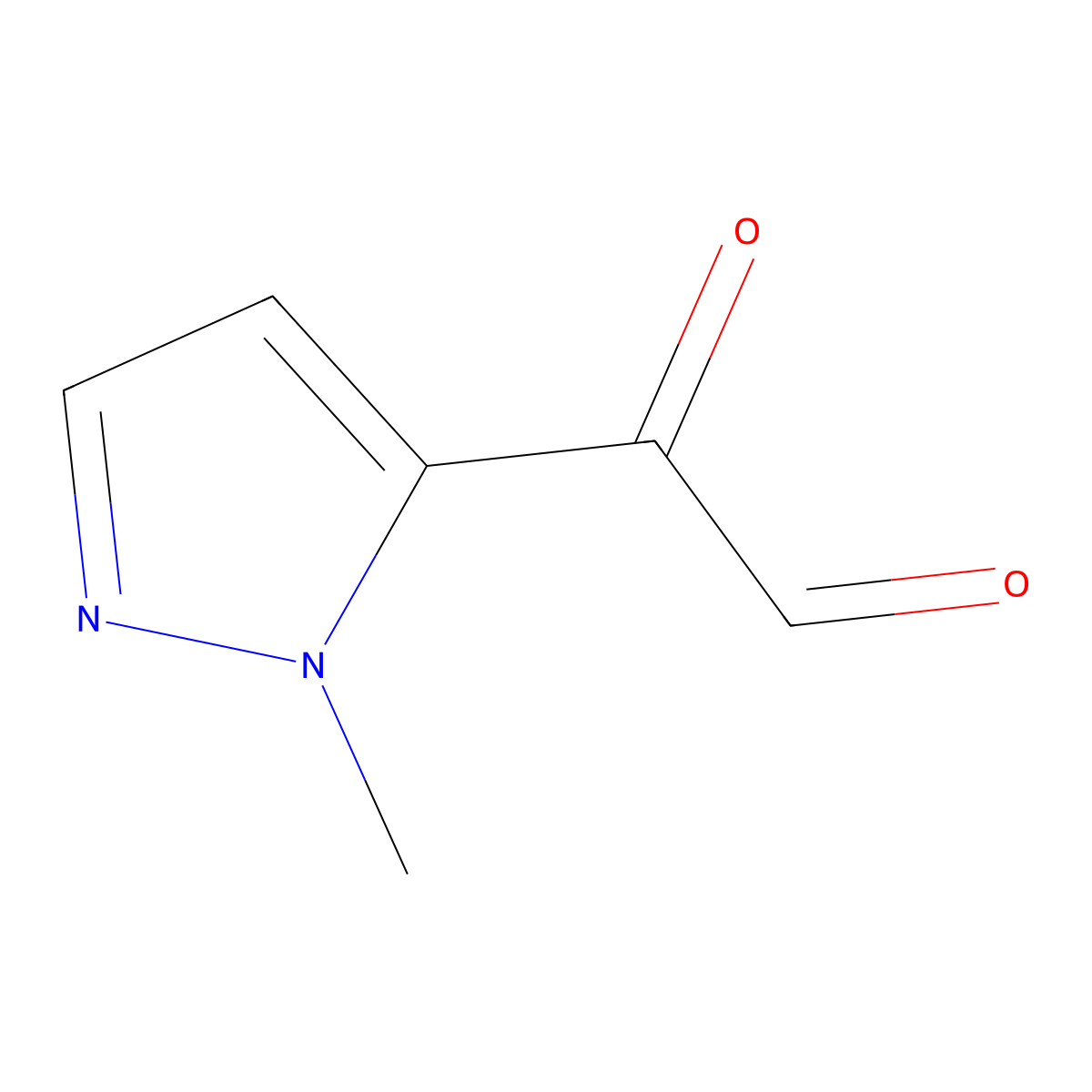 2-(1-methyl-1H-pyrazol-5-yl)-2-oxoacetaldehyde molecular structure, CAS 1498914-24-1