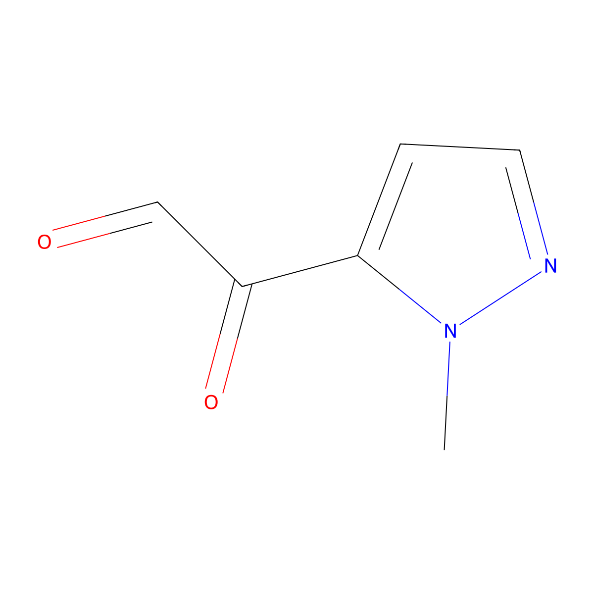 2-(1-methyl-1H-pyrazol-5-yl)-2-oxoacetaldehyde molecular structure, CAS 1498914-24-1
