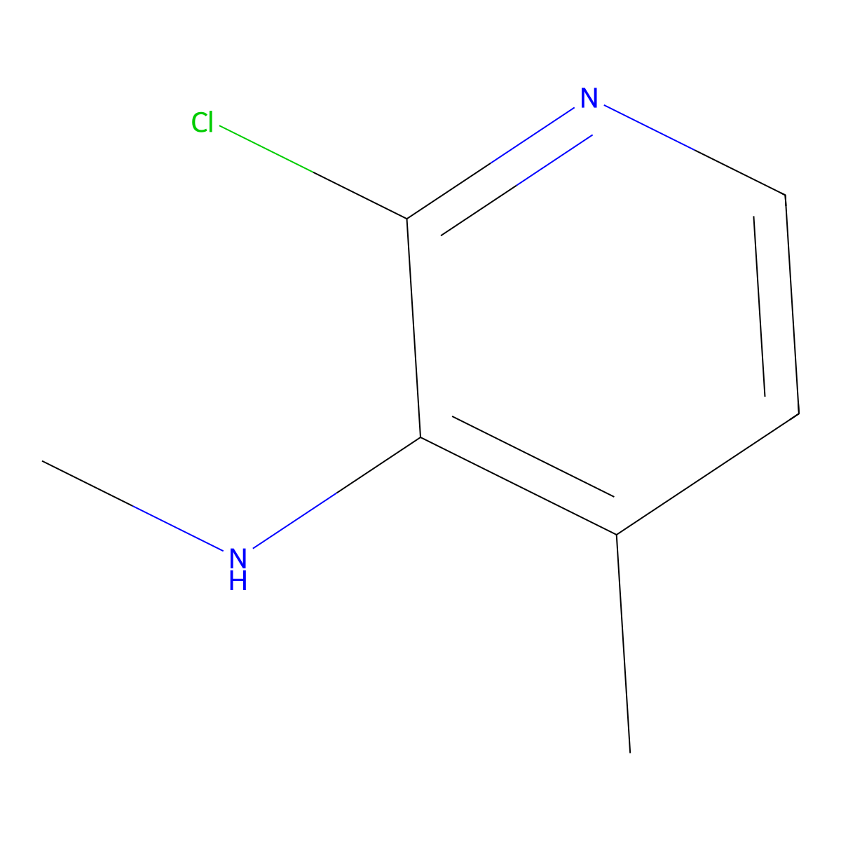 2-chloro-N,4-dimethylpyridin-3-amine molecular structure, CAS 1498918-22-1