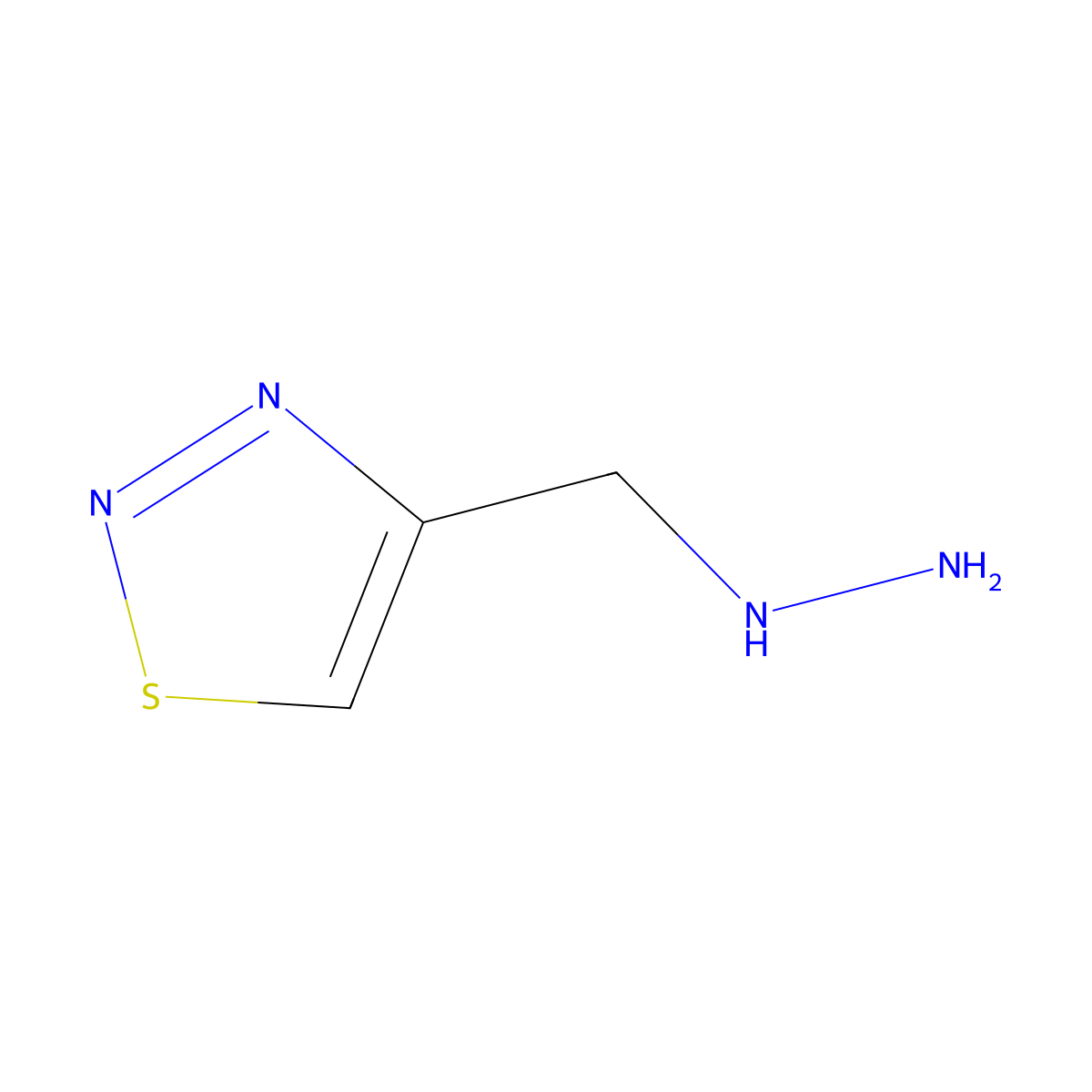 4-(Hydrazinylmethyl)-1,2,3-thiadiazole molecular structure, CAS 1498930-06-5