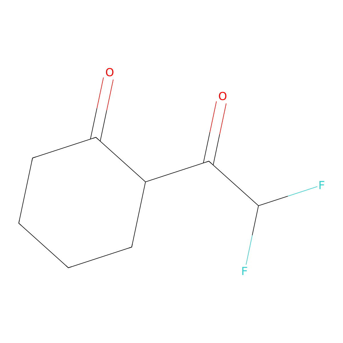 2-(Difluoroacetyl)cyclohexan-1-one molecular structure, CAS 149894-28-0