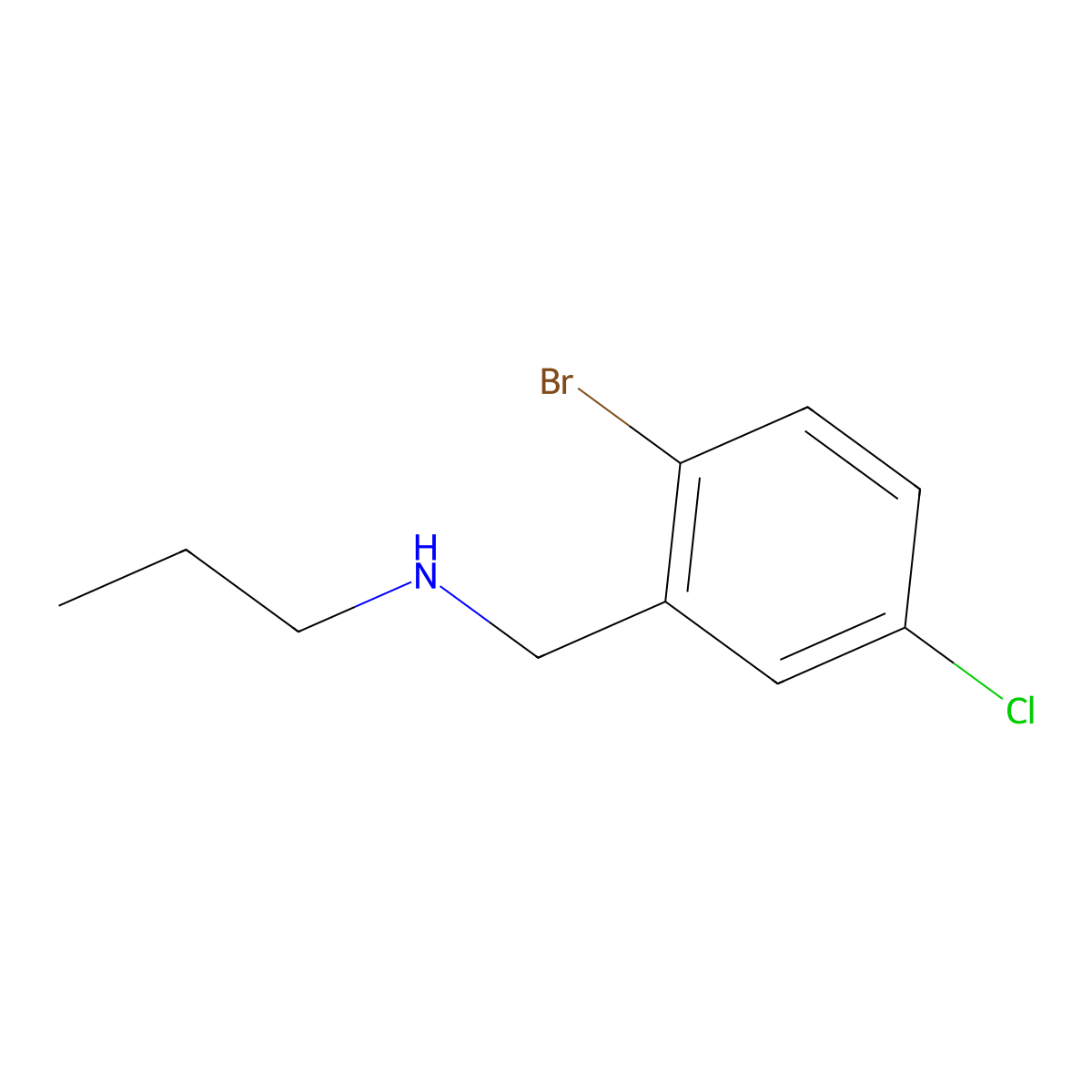 [(2-Bromo-5-chlorophenyl)methyl](propyl)amine molecular structure, CAS 1498940-80-9
