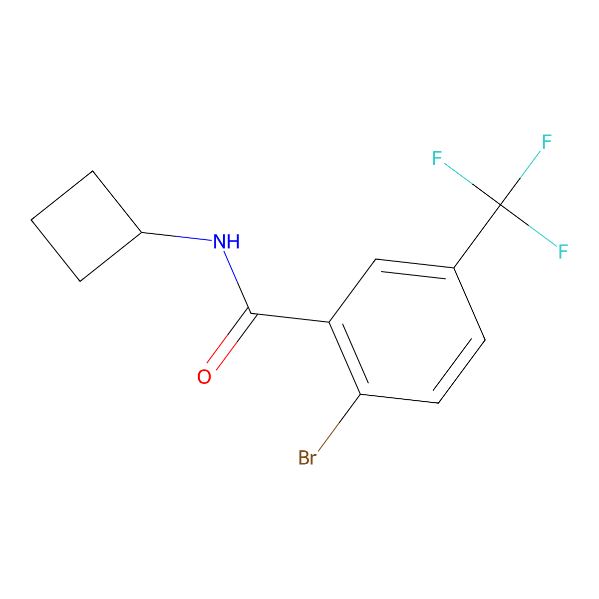 2-Bromo-N-cyclobutyl-5-(trifluoromethyl)benzamide molecular structure, CAS 1498947-68-4