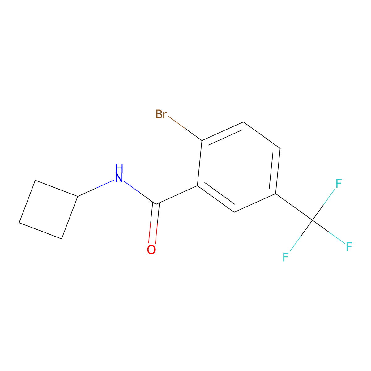 2-Bromo-N-cyclobutyl-5-(trifluoromethyl)benzamide molecular structure, CAS 1498947-68-4