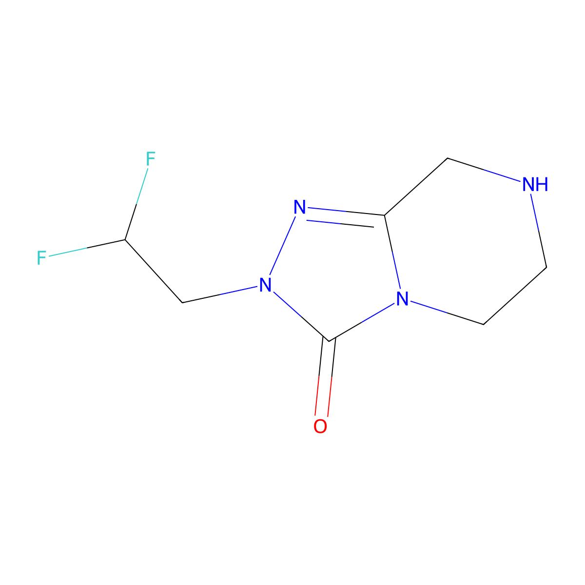2-(2,2-difluoroethyl)-2H,3H,5H,6H,7H,8H-[1,2,4]triazolo[4,3-a]piperazin-3-one molecular structure, CAS 1498956-59-4