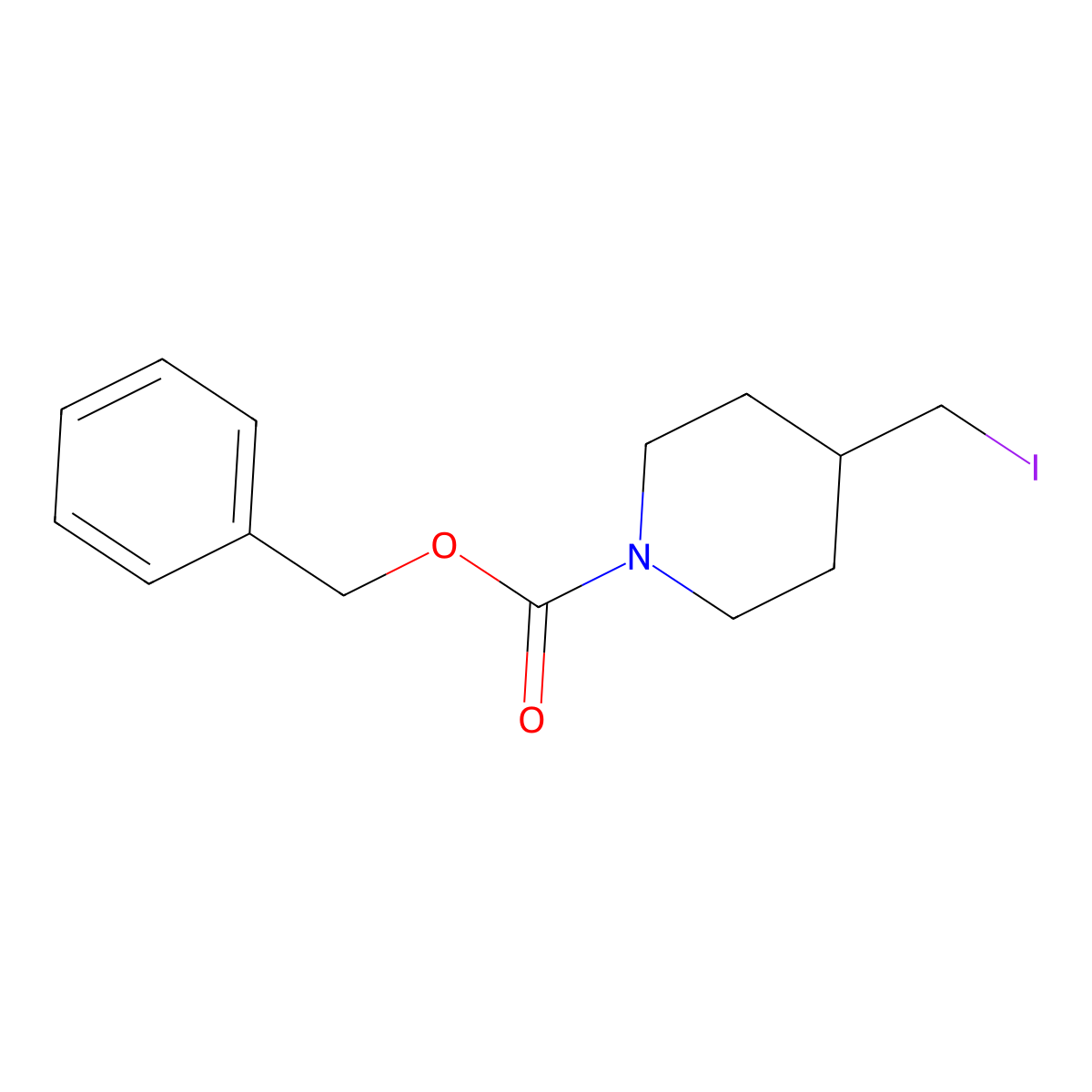 Benzyl 4-(iodomethyl)piperidine-1-carboxylate molecular structure, CAS 149897-41-6