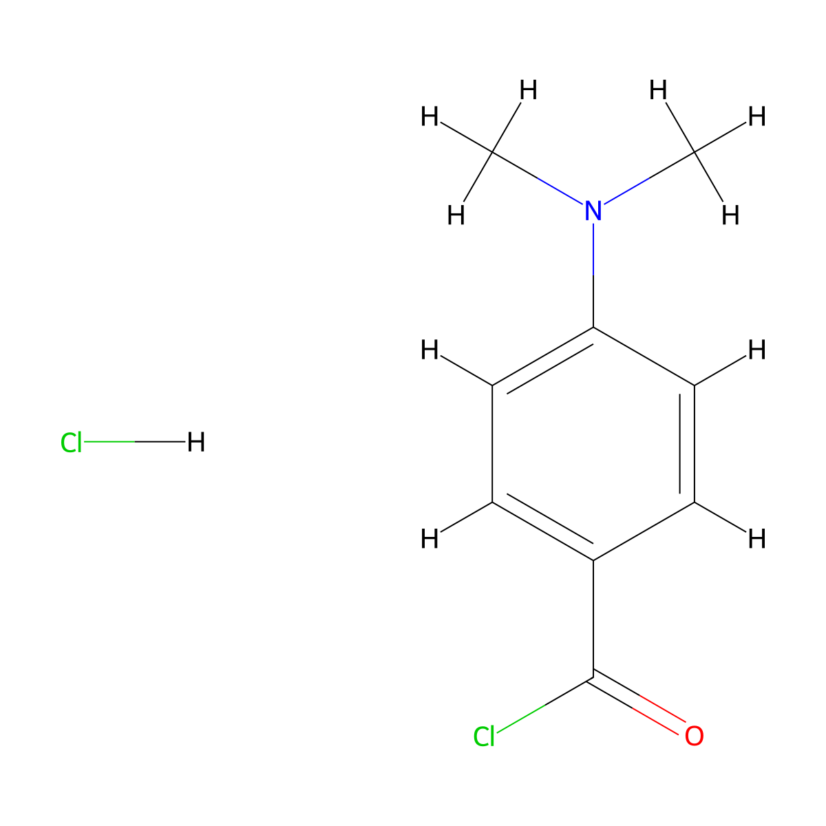 4-(Dimethylamino)benzoyl chloride hydrochloride molecular structure, CAS 149898-87-3
