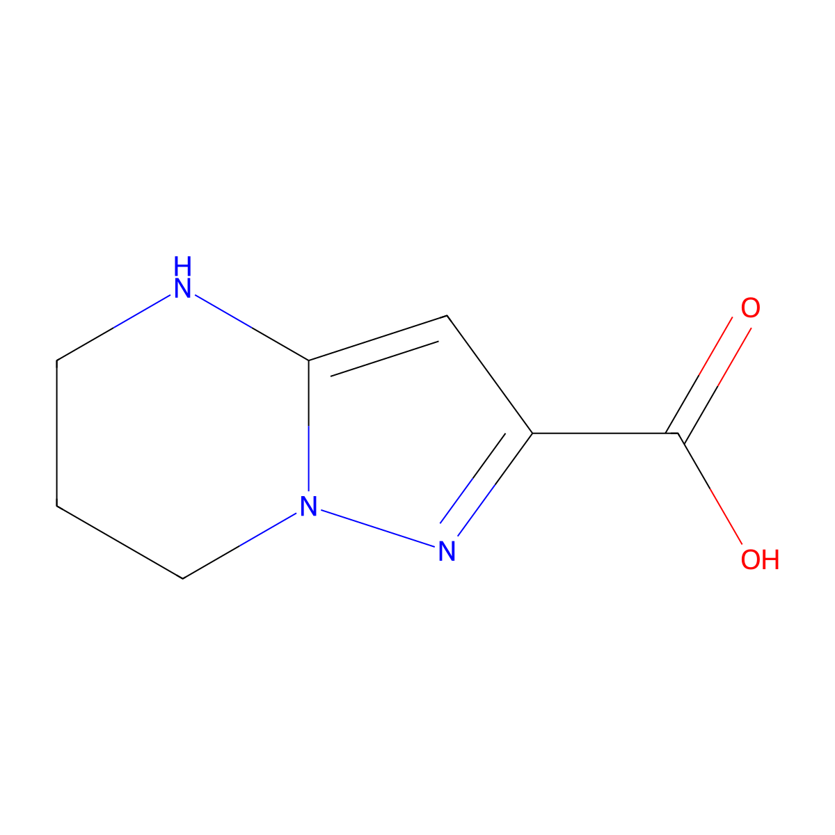 4,5,6,7-Tetrahydropyrazolo[1,5-a]pyrimidine-2-carboxylic acid molecular structure, CAS 1498993-51-3