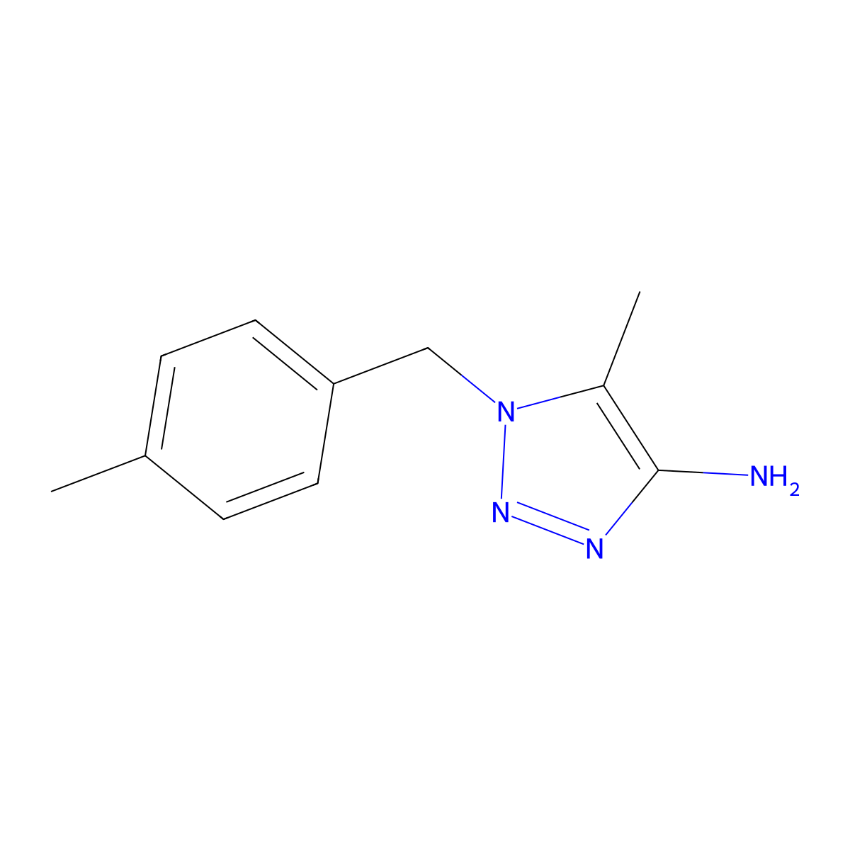 5-Methyl-1-(4-methylbenzyl)-1H-1,2,3-triazol-4-amine molecular structure, CAS 1498997-64-0